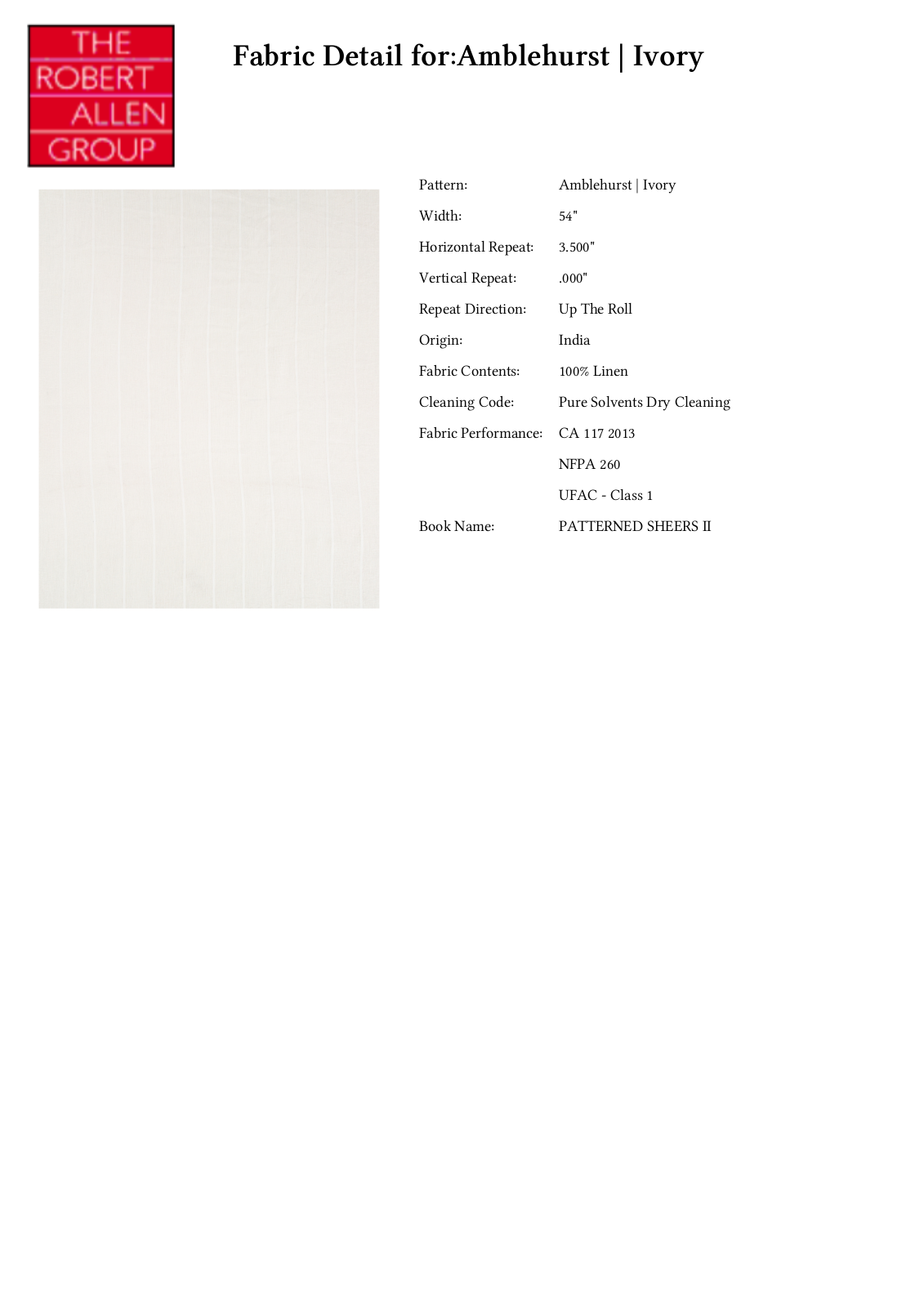 Robert Allen RALF1285 Specifications - ManualMachine.com