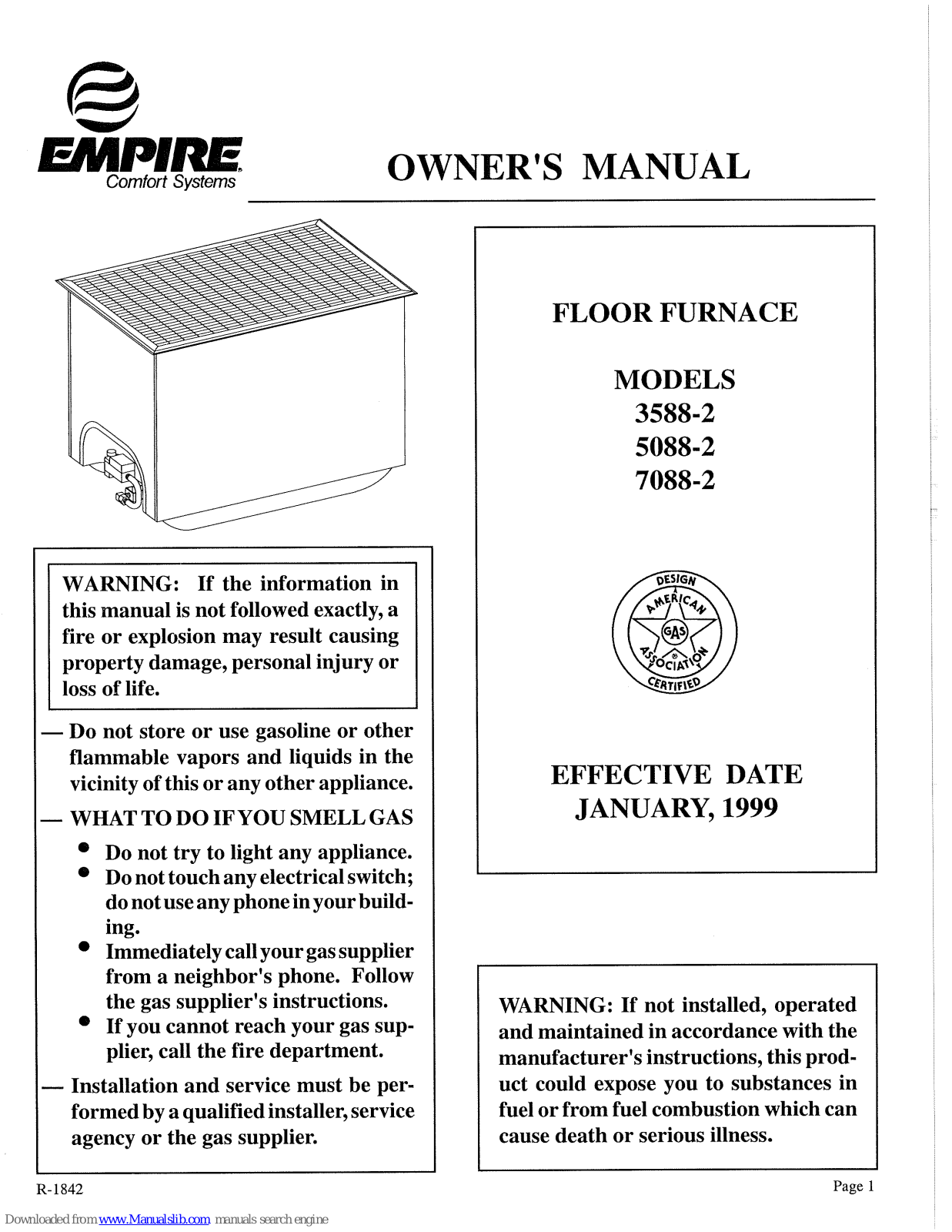 Empire 3588-0, 5088-2, 7088-2 Owner's Manual