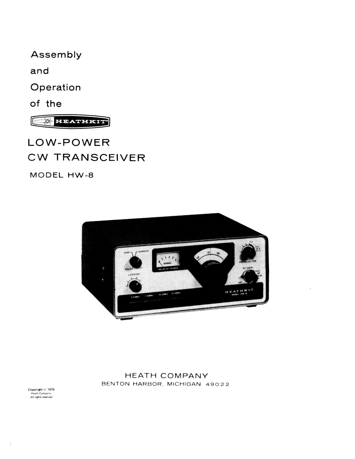 Heathkit HW-8-CW User Manual