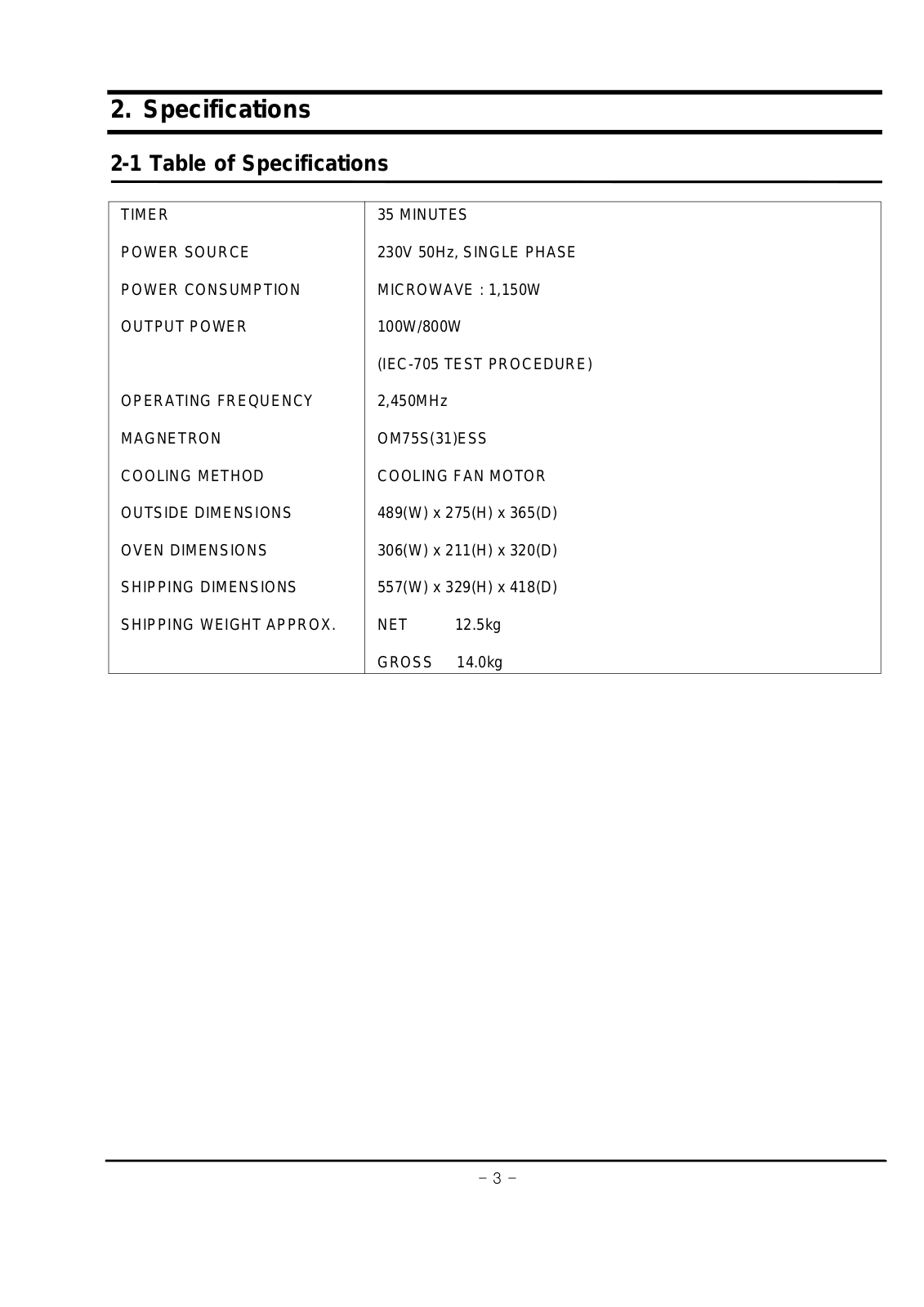 SAMSUNG M1712 Service Manual Product Specification