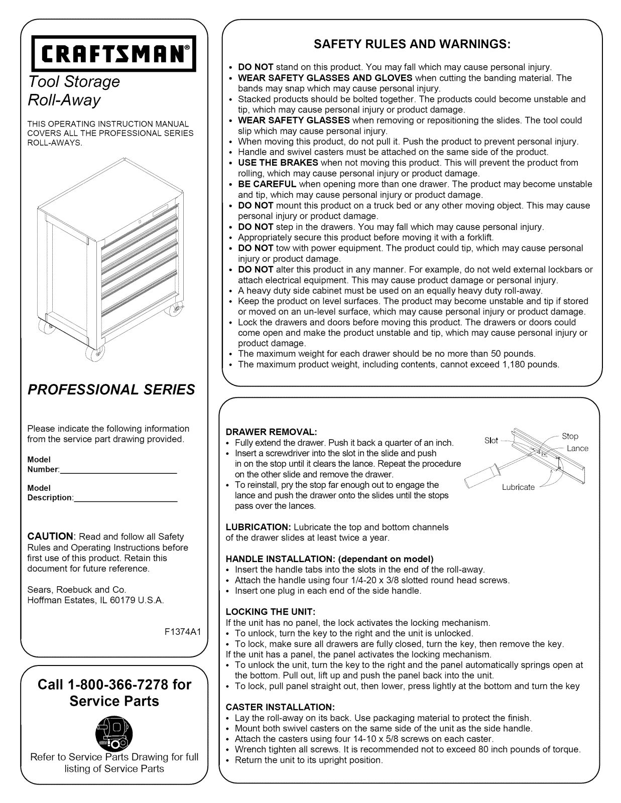 Craftsman 706139890 Owner’s Manual