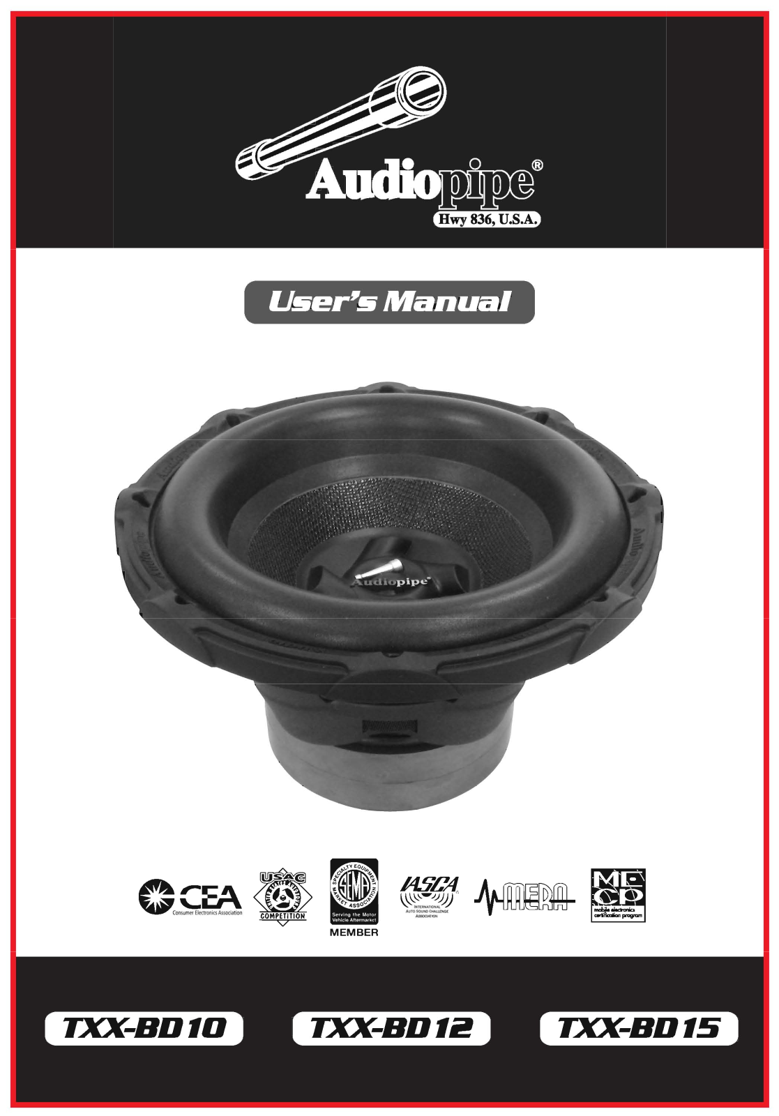 Audiopipe TXX-BD15 Owners Manual