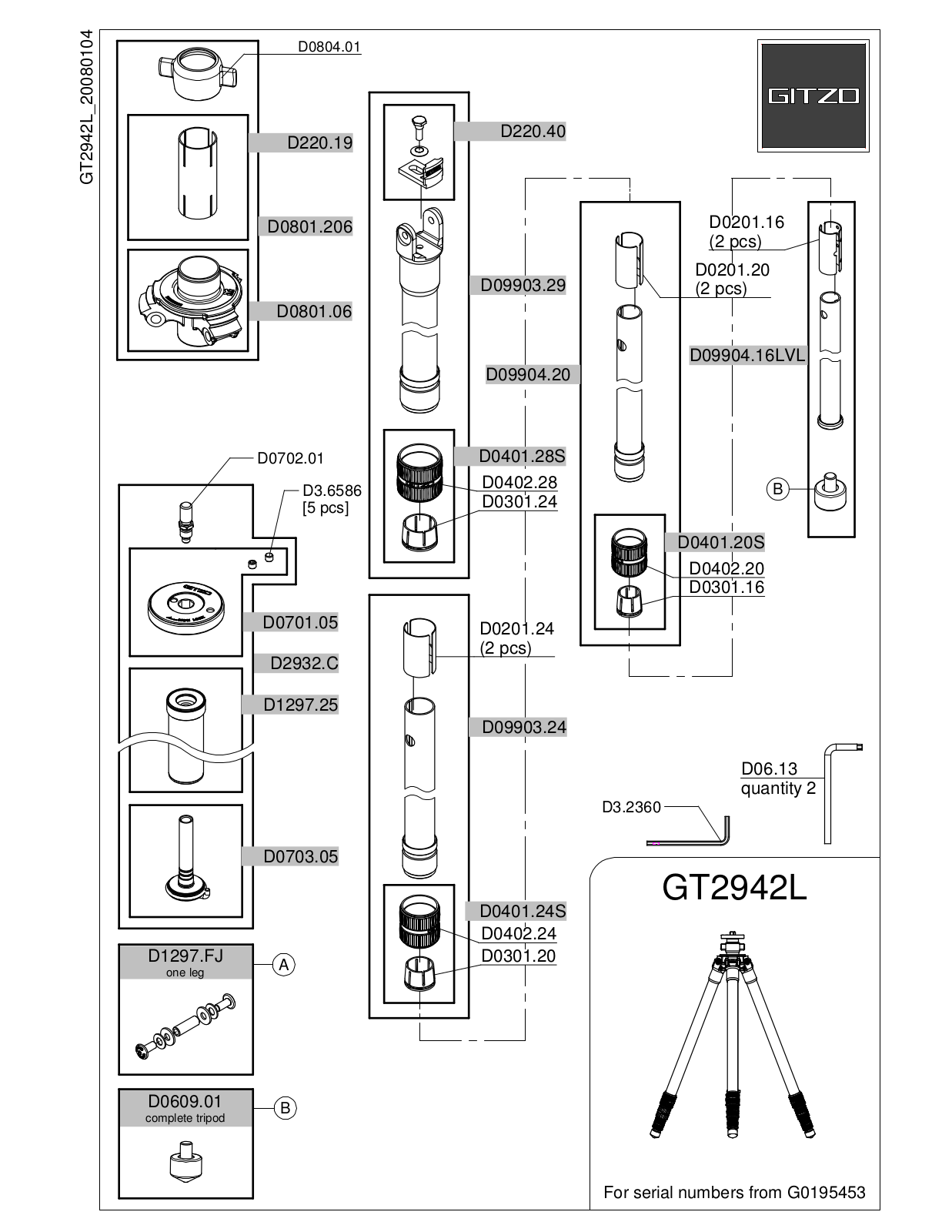 Gitzo GT2942L User Manual