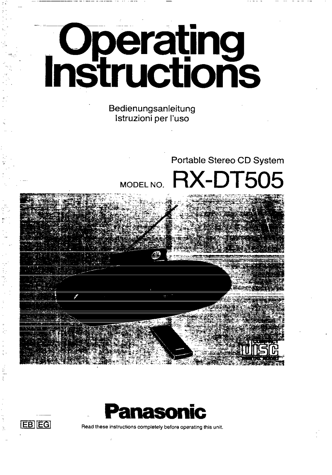 Panasonic RX-DT505 User Manual