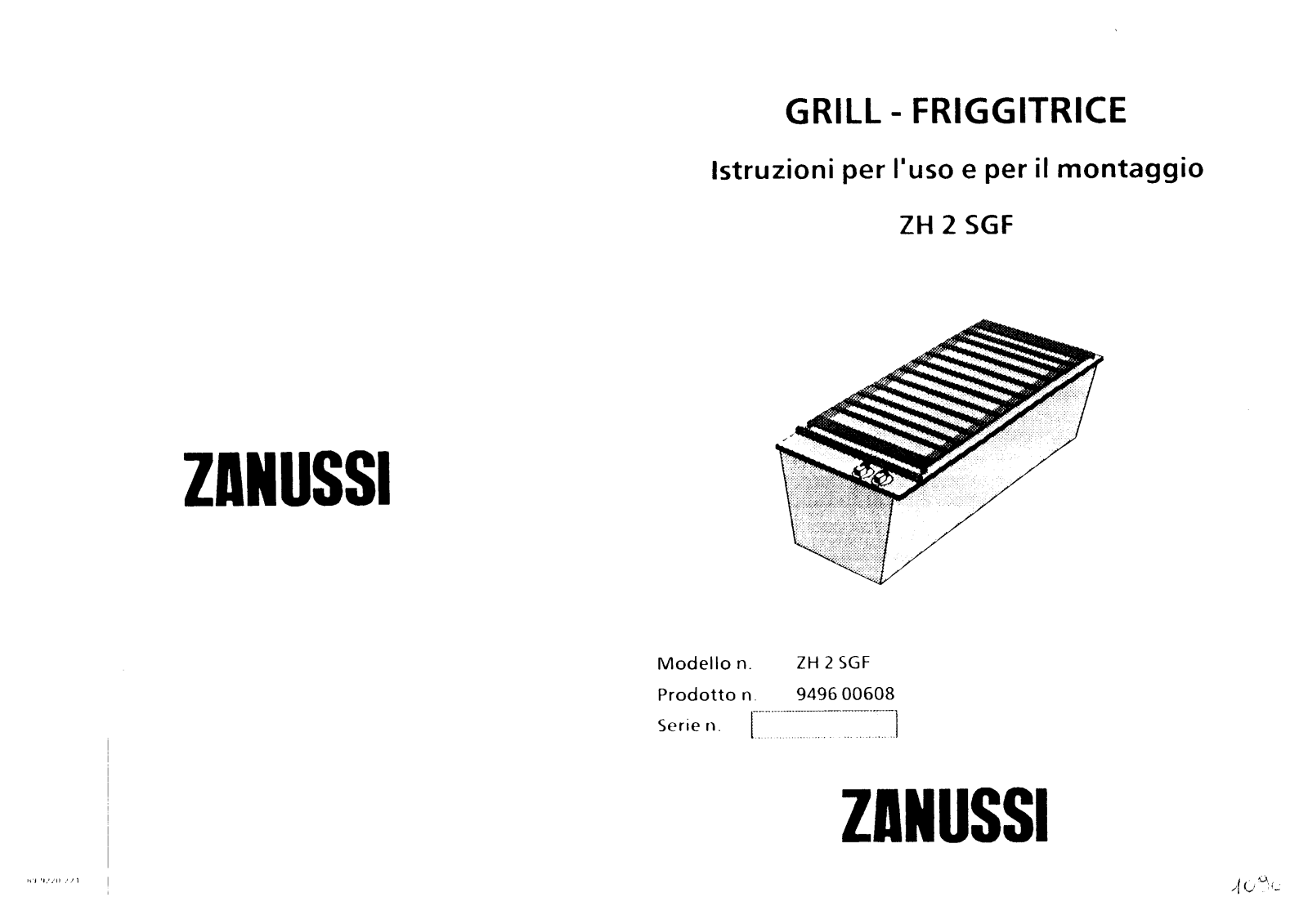 Zanussi ZH2SGF User Manual