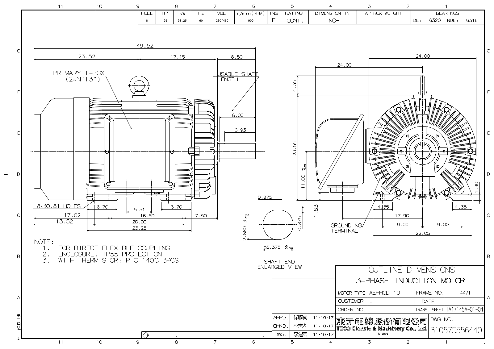 Teco CDP1258 Reference Drawing