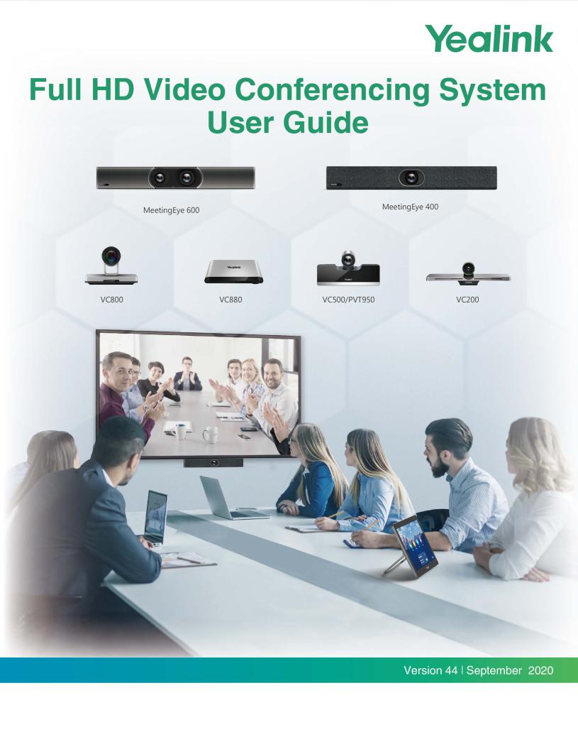 Yealink Full HD Video Conferencing System User Manual