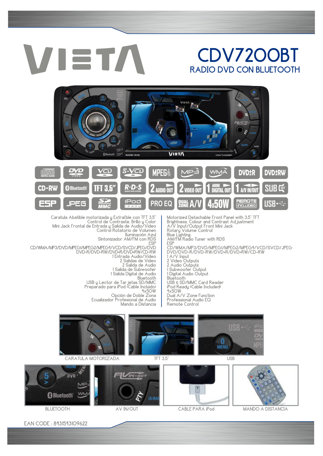 Vieta CDV7200BT User Manual