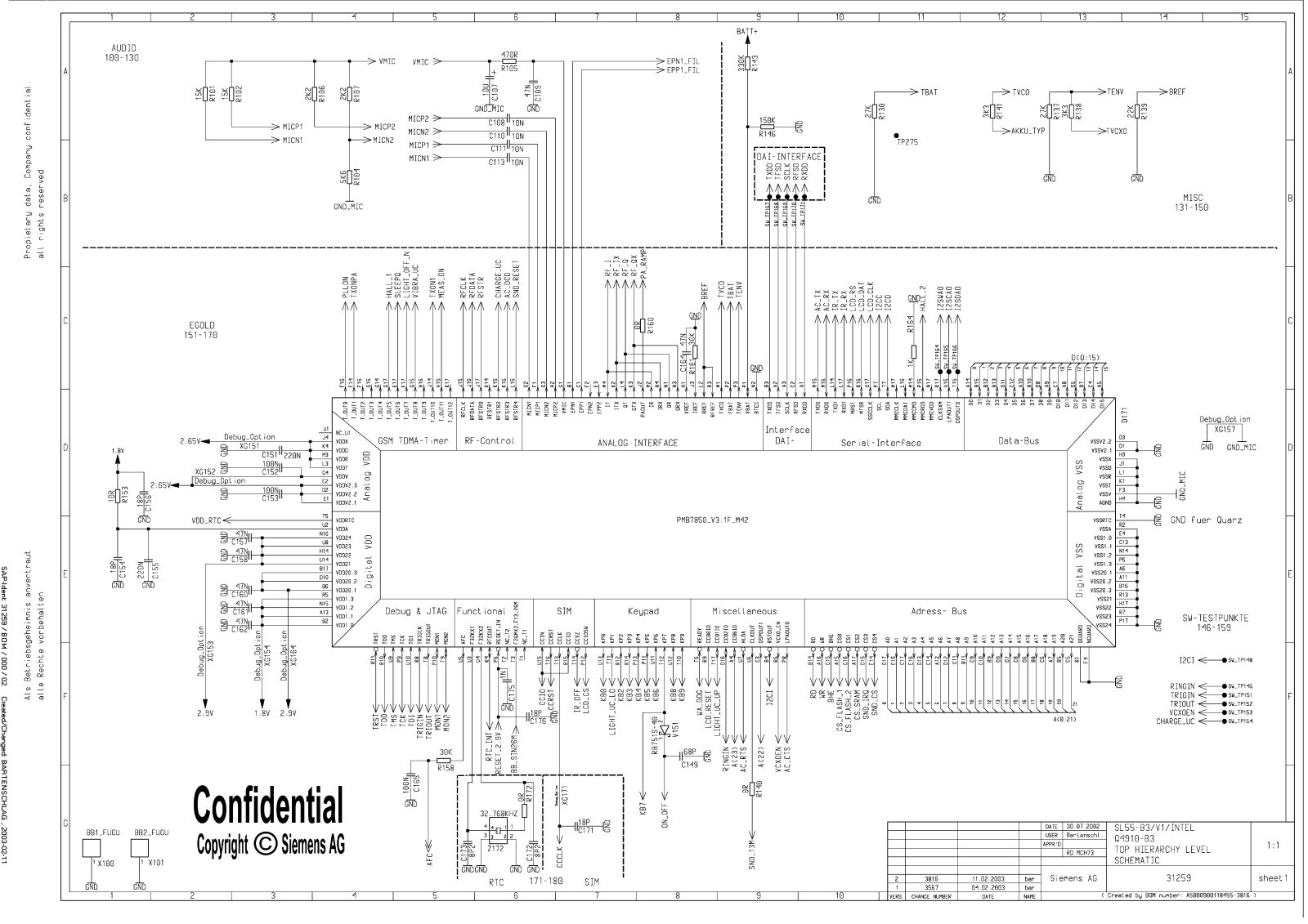 SIEMENS SL55 Schematics