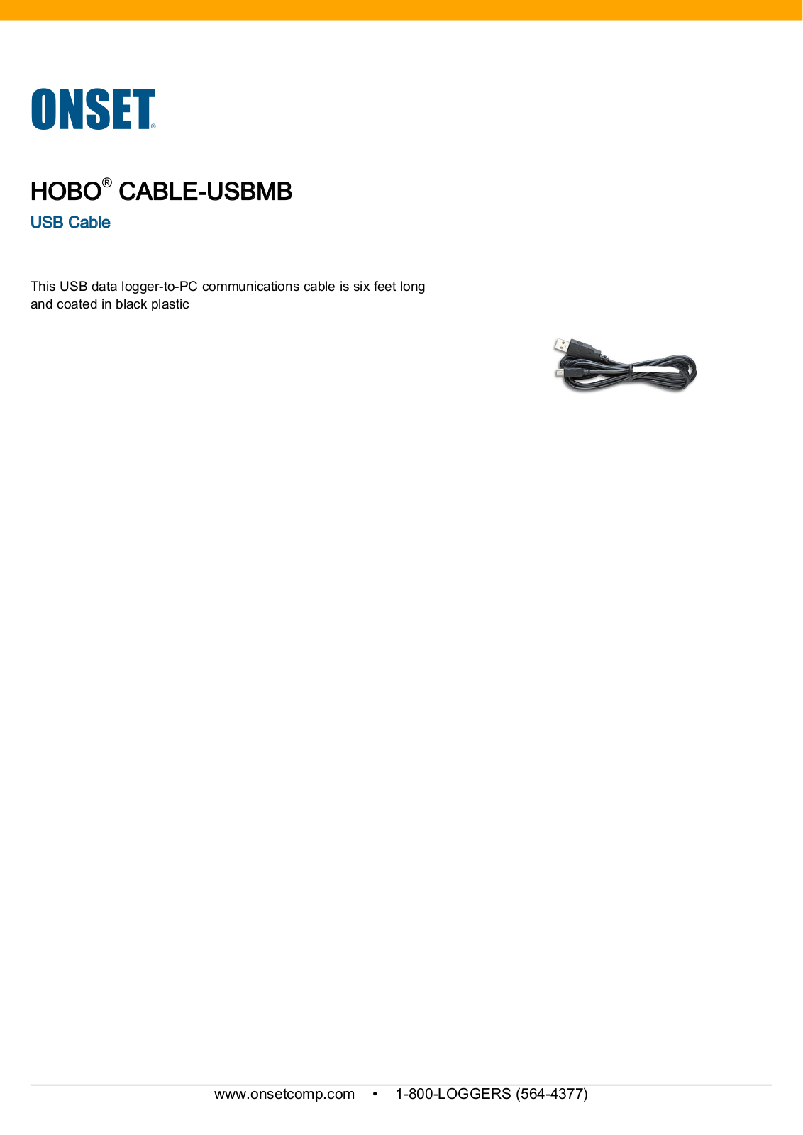 Onset CABLE-USBMB Specifications