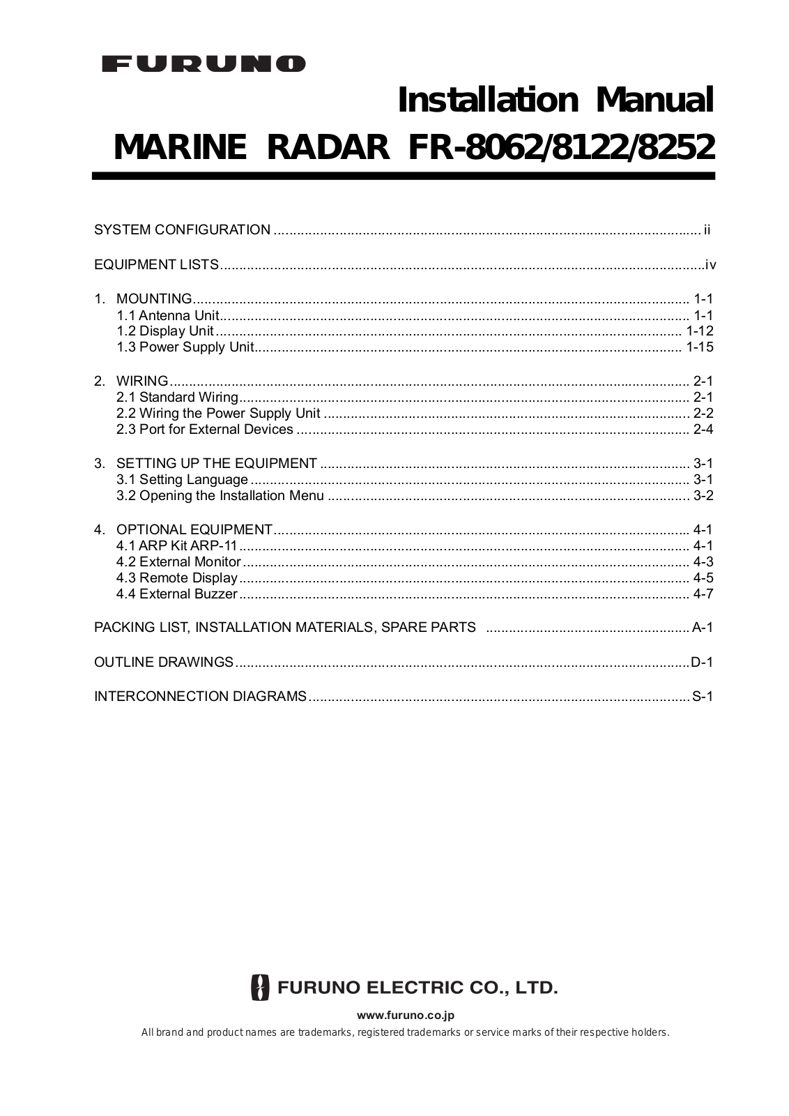 Furuno FR-8122 User Manual