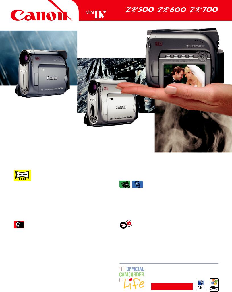 Canon ZR500, ZR600, ZR700 Brochure