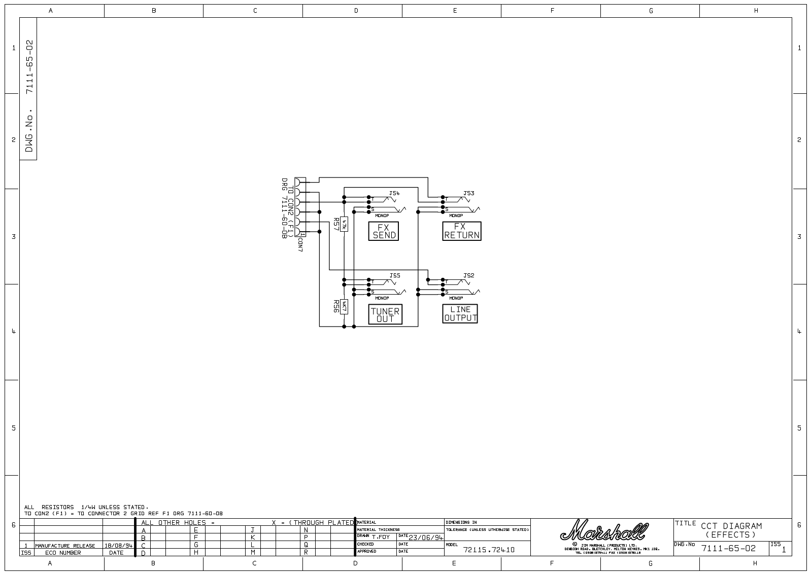 Marshall DBS-7200-72115-72410-200W Schematic