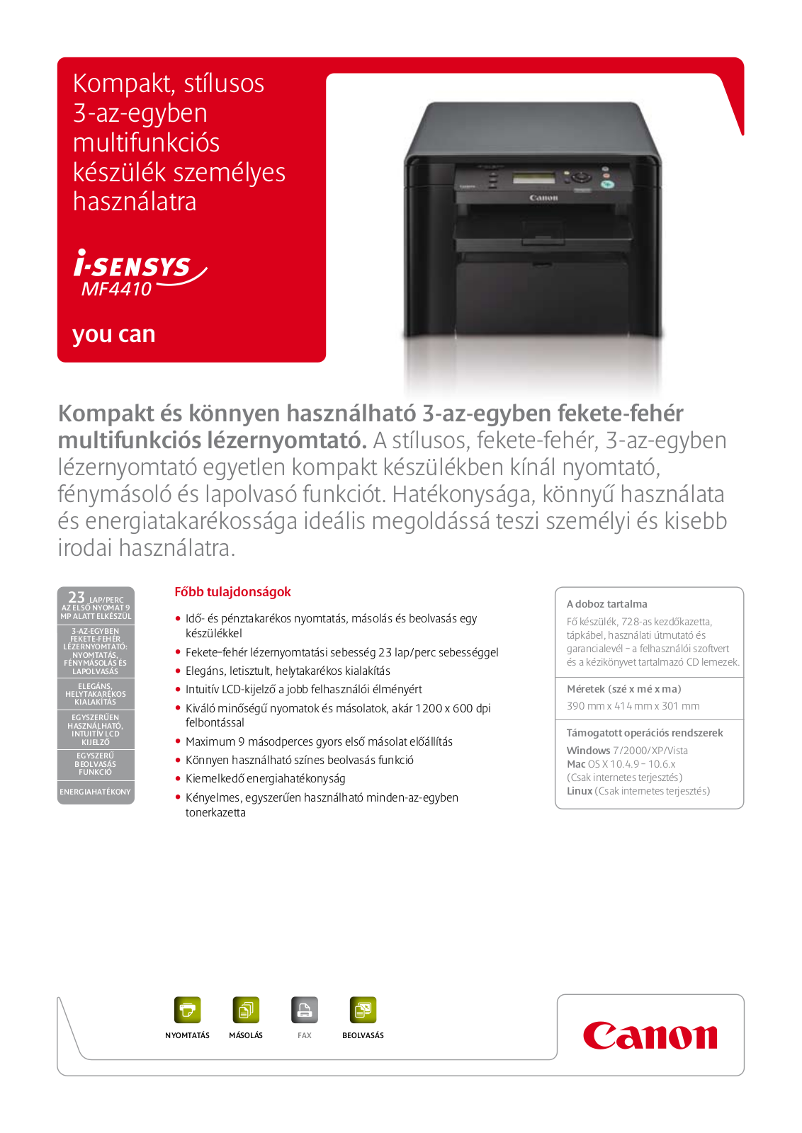 Canon I-SENSYS MF4410 BROCHURE