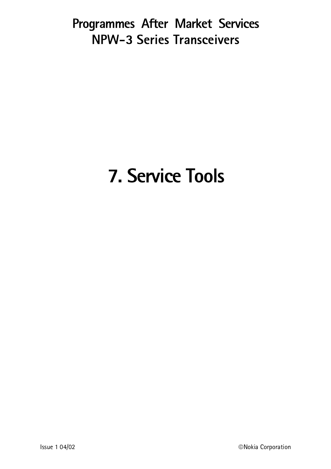 Nokia 8265, NPW-3 Service Manual