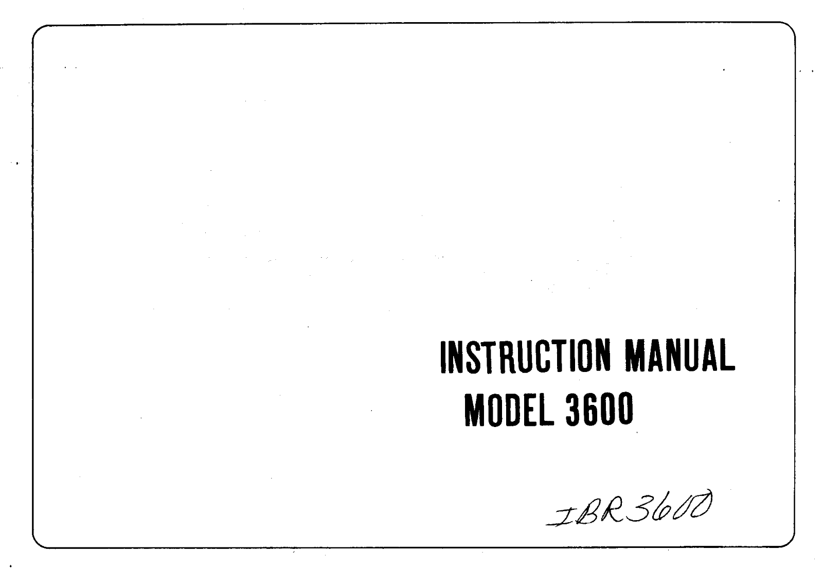 RICCAR 3600 Owner's Manual