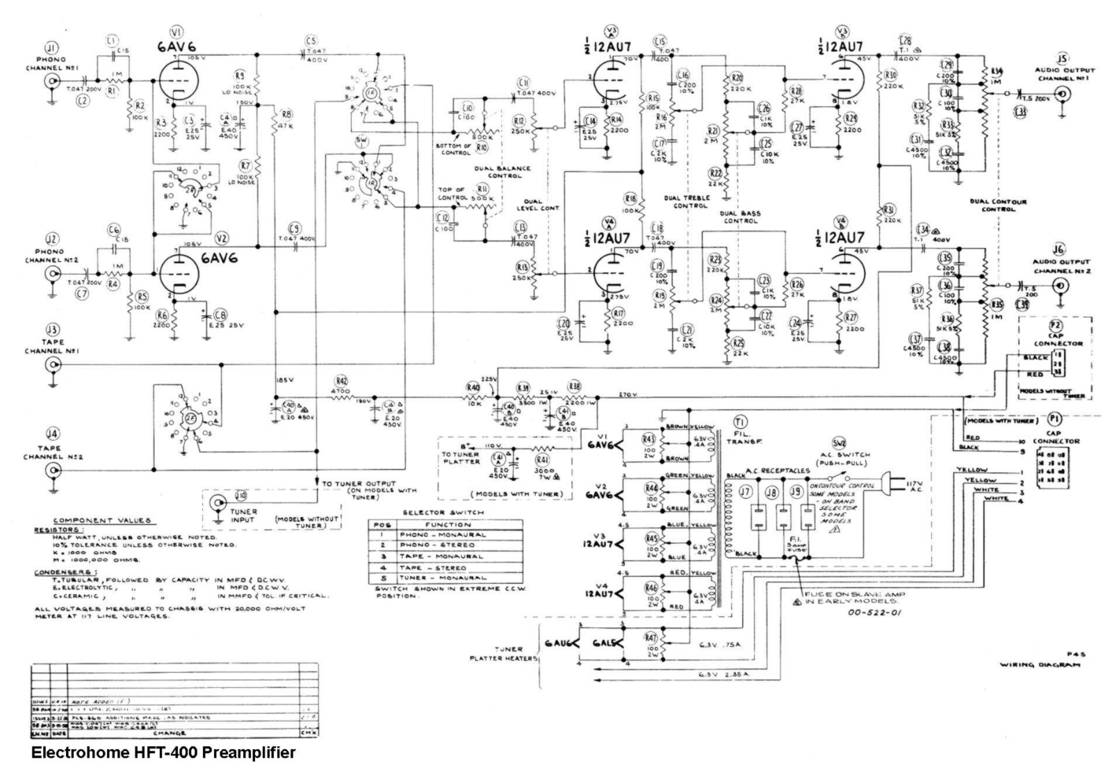 Electrohome hft 400 schematic