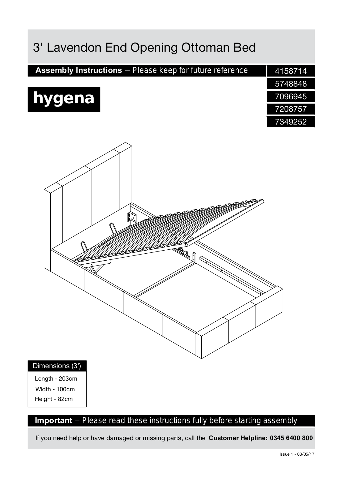 Argos 6256009 ASSEMBLY INSTRUCTIONS