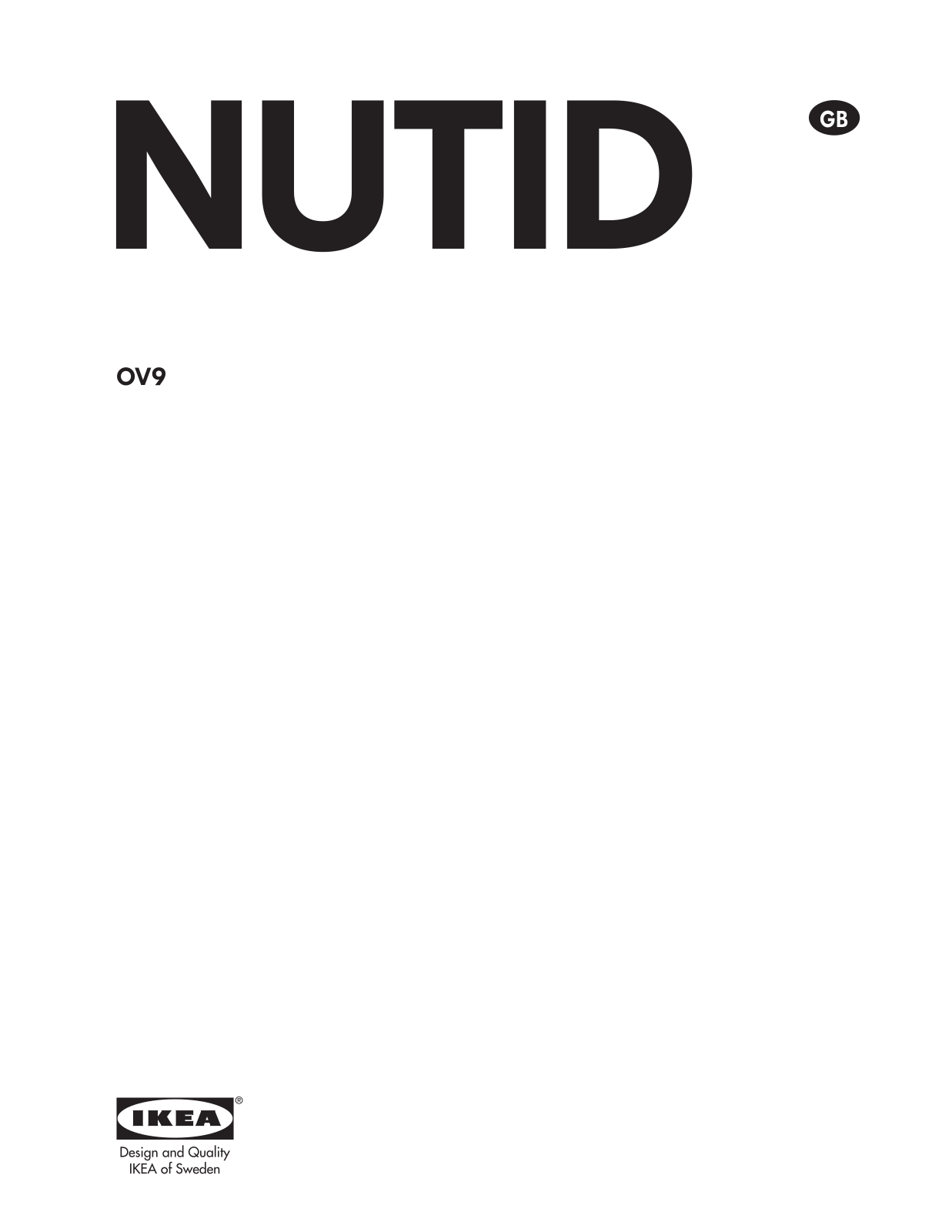 IKEA NUTID OV 9 Instruction Manual