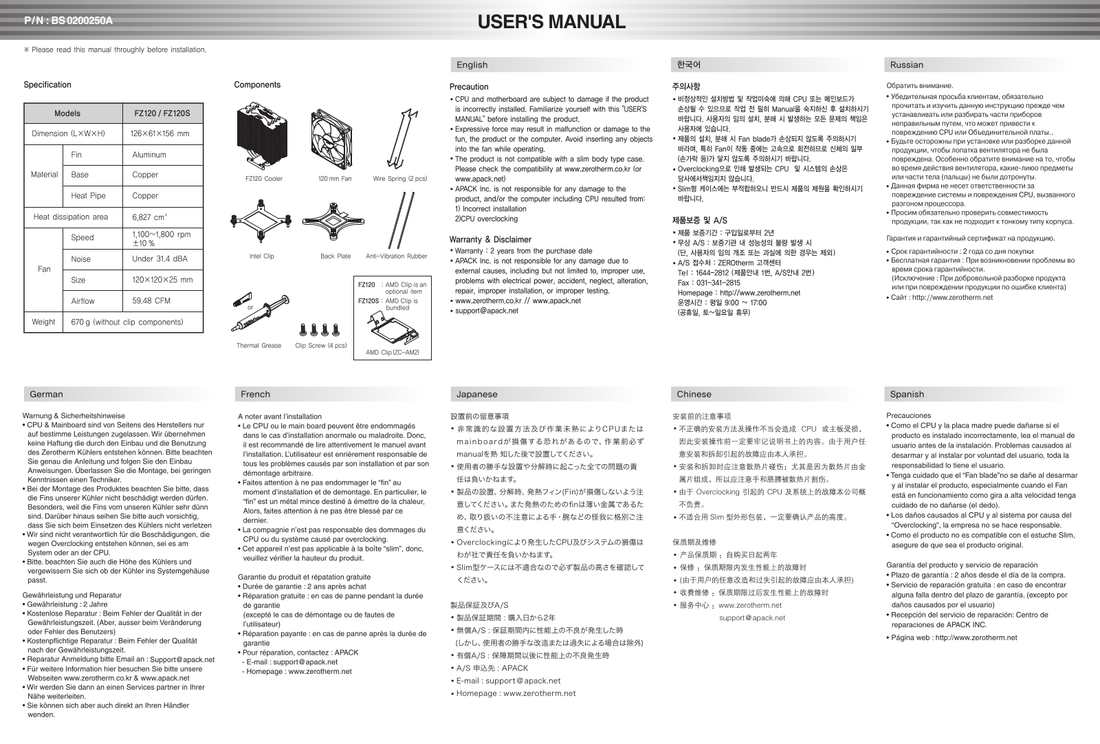 ZEROtherm ZEN FZ120 User Manual