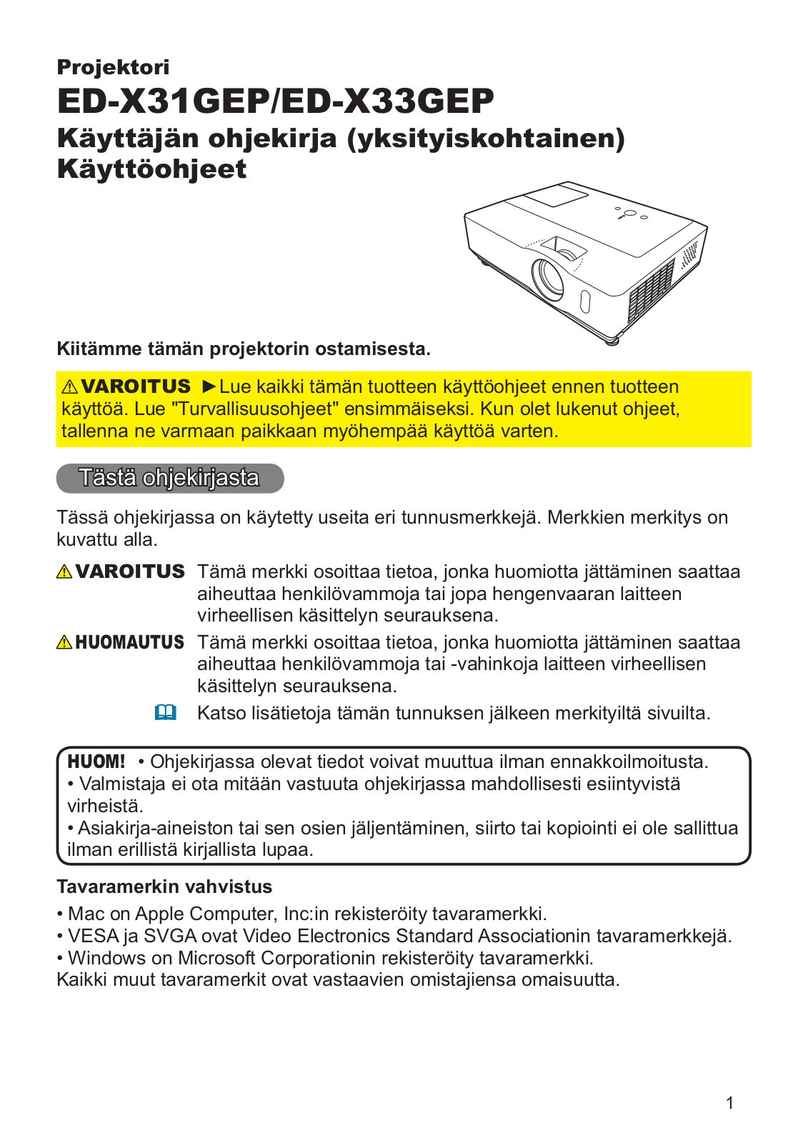 Hitachi ED-X33, ED-X31 User Manual