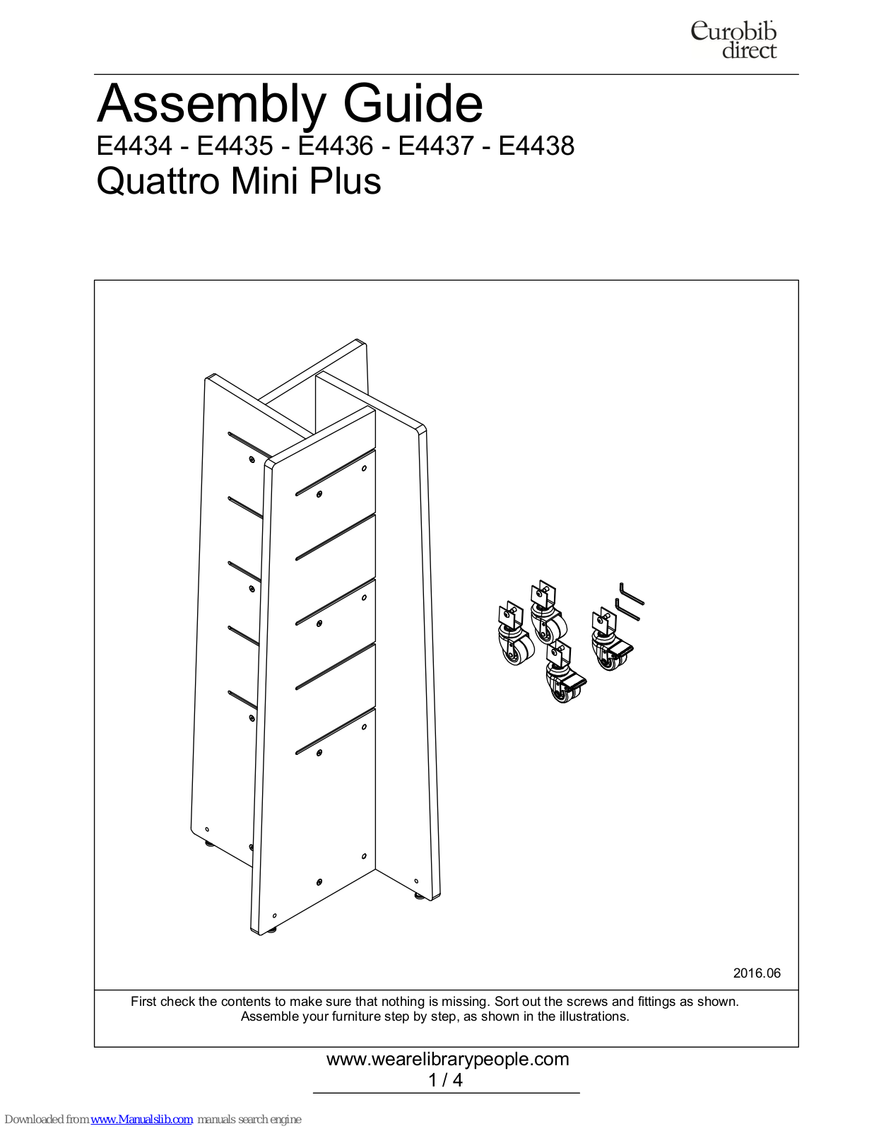 Eurobib Direct E4434, E4437, E4438, E4435, E4436 Assembly Manual