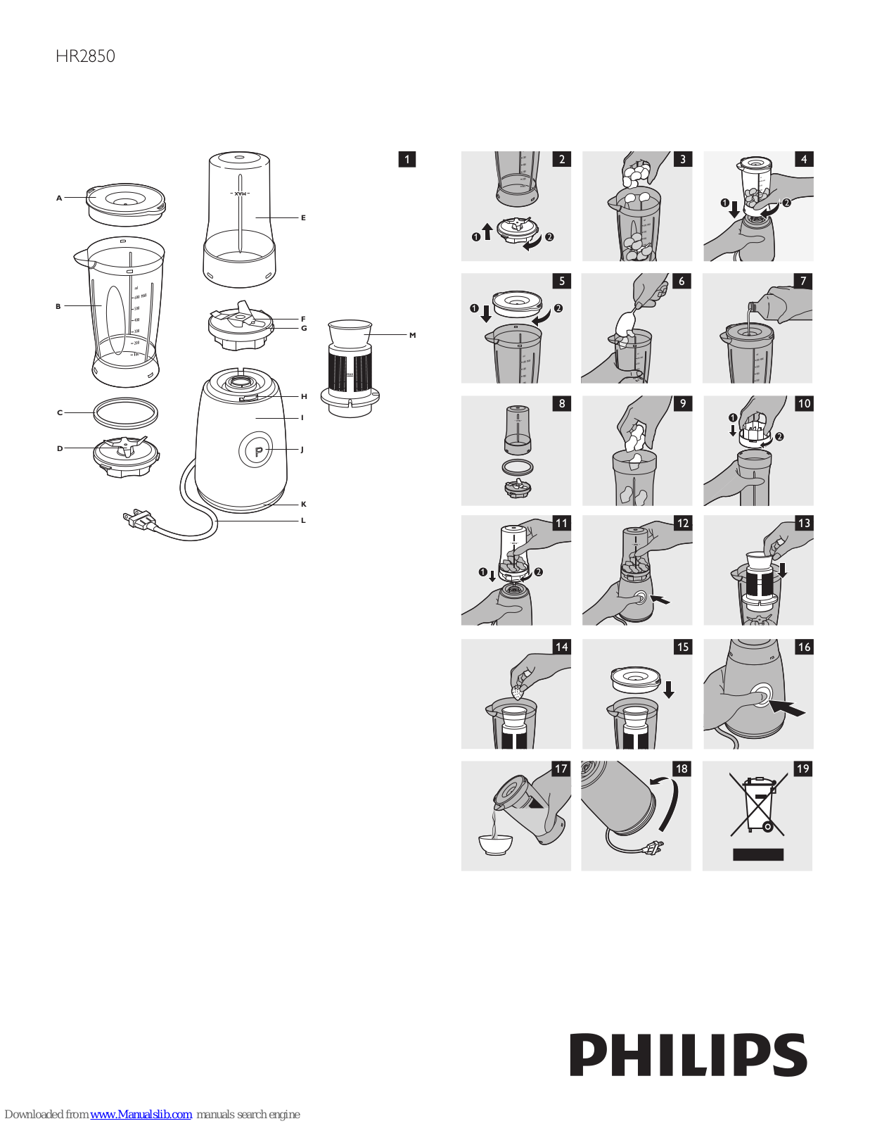 Philips HR2850/71, HR2850/70, HR2850 User Manual