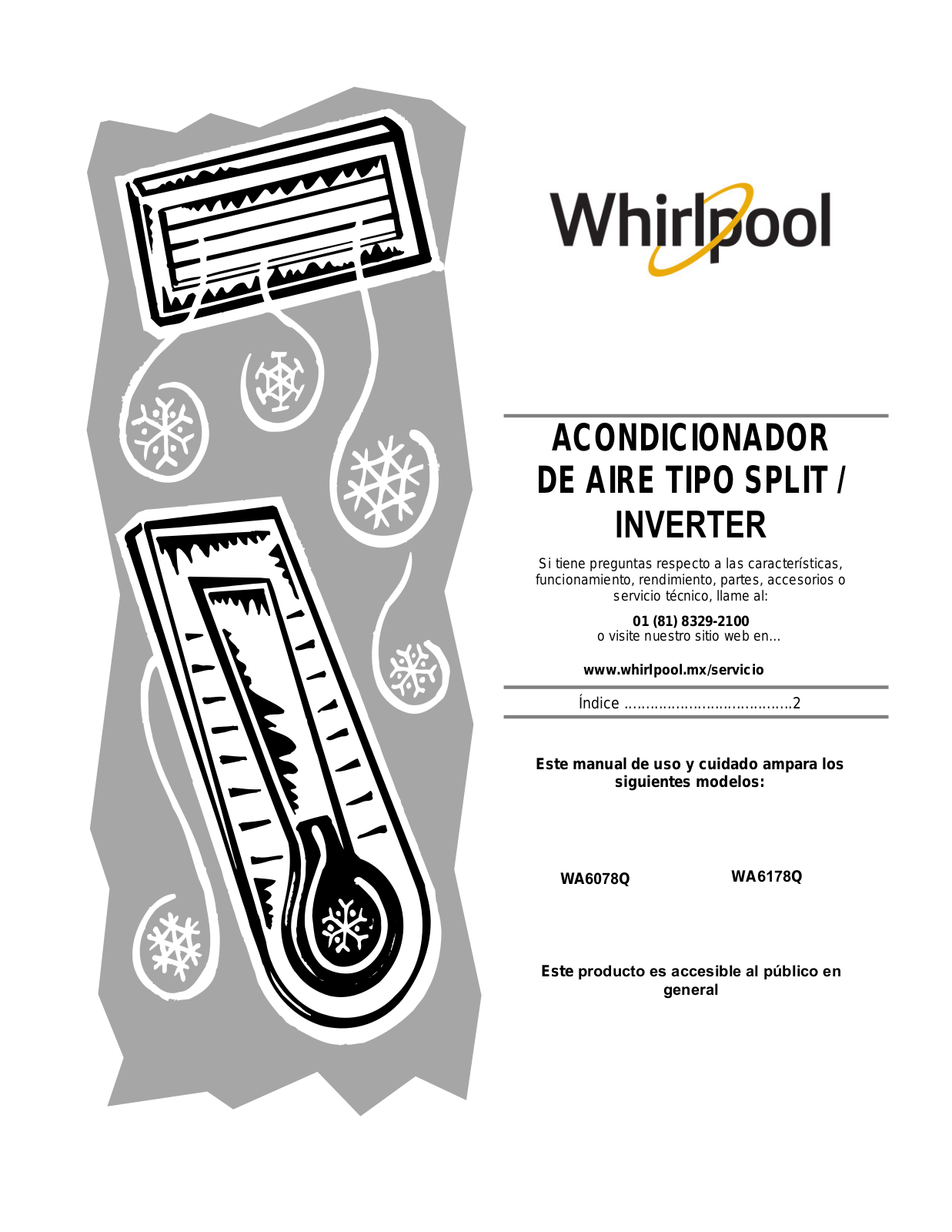 Whirlpool WA6078Q, WA6178Q User Manual