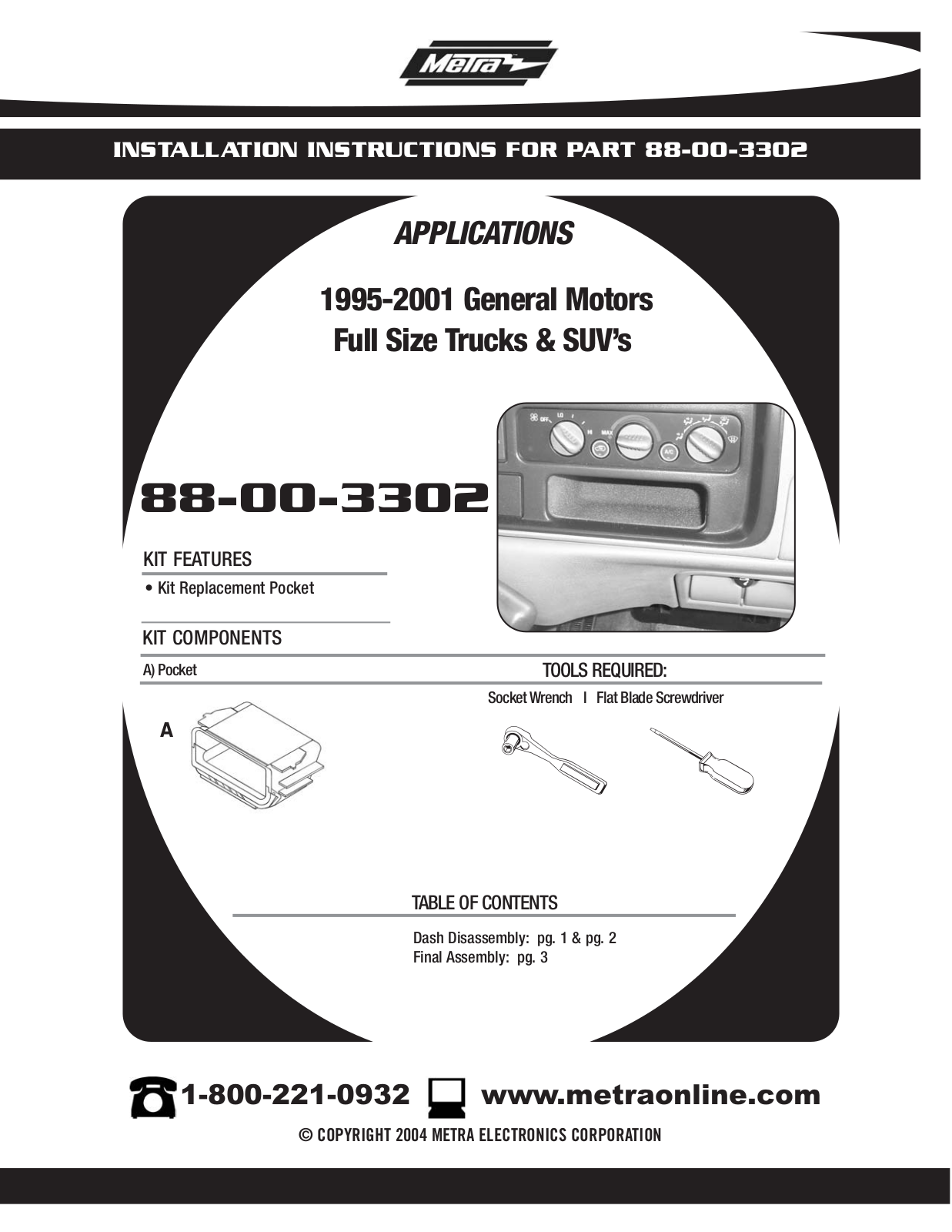 Metra Electronics 88-00-3302 User Manual