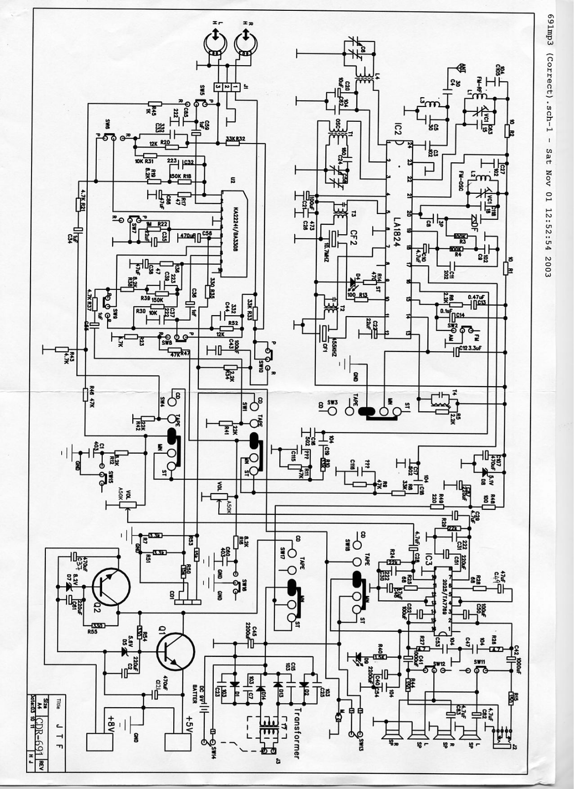 Vitek CDR-691 Schematic