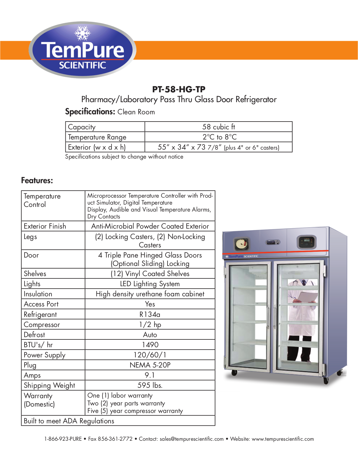 Tempure Scientific PT-58-HG-TP User Manual