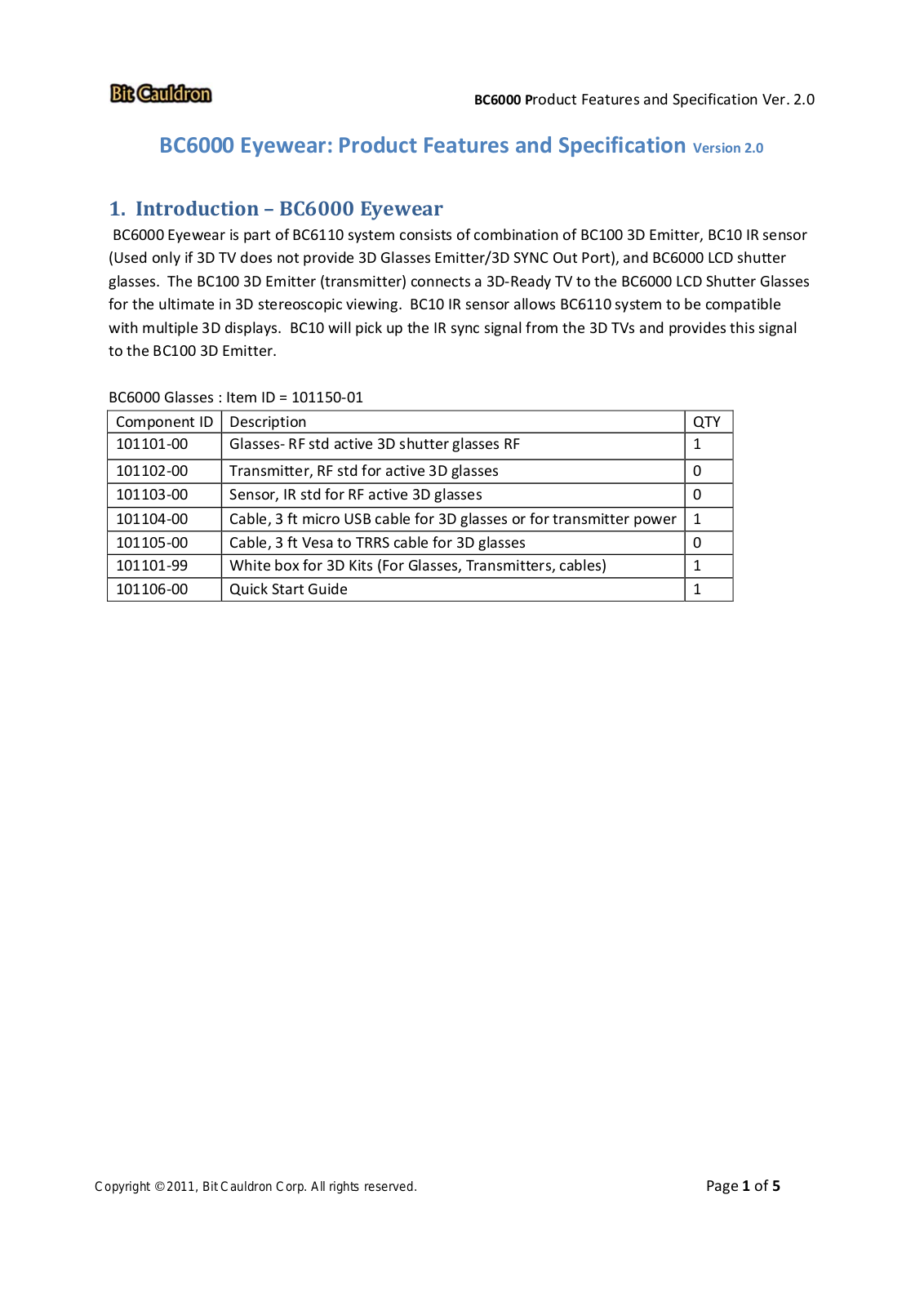 ESTAR DISPLAY TECH BC6000 User Manual