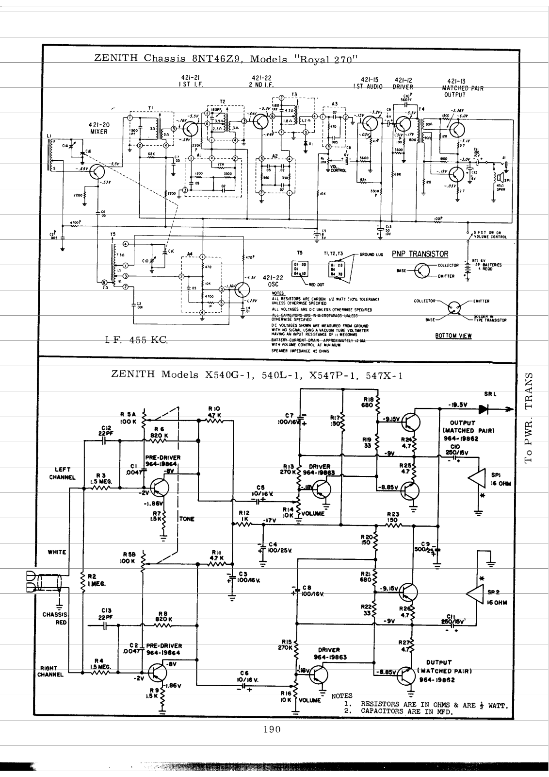 Zenith Royal 270 Schematic