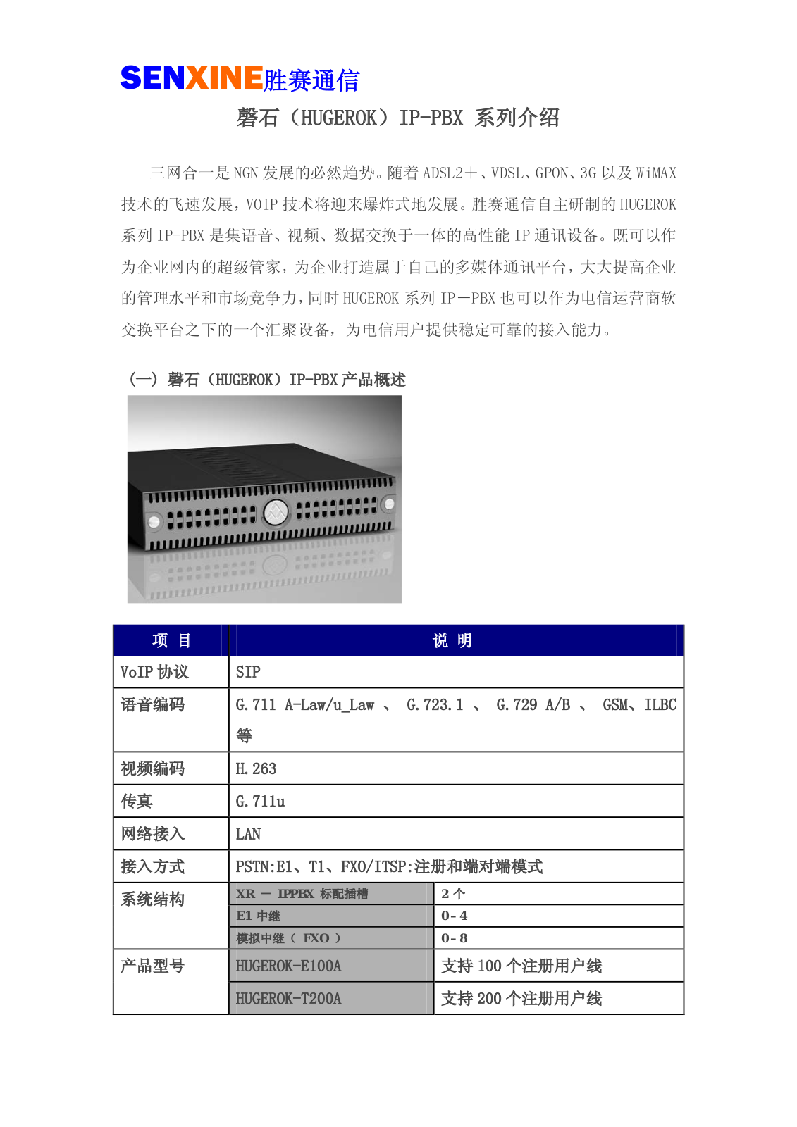 SENXINE HUGEROK IP-PBX User Manual