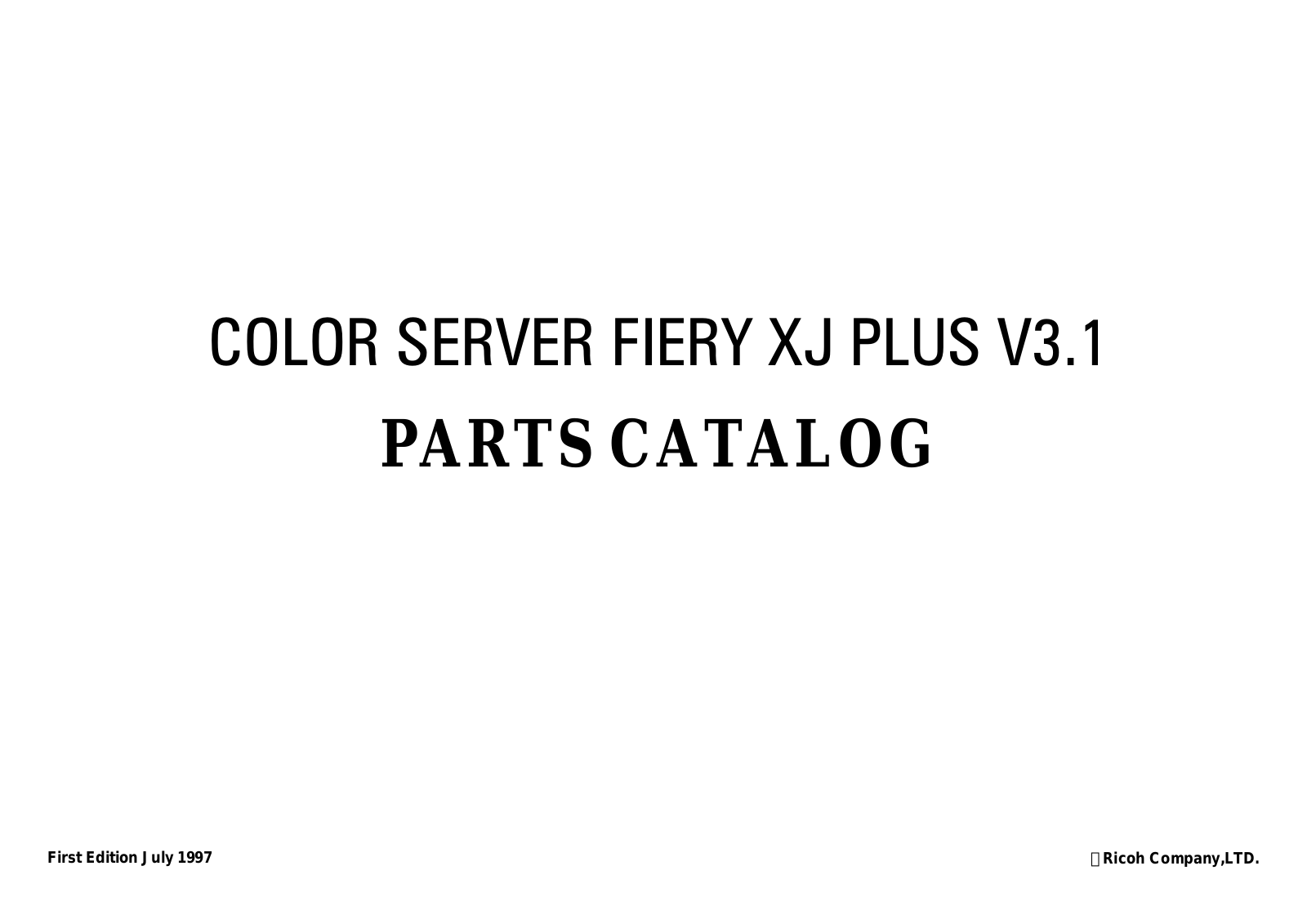 Ricoh fiery PARTS CATALOG f_v3