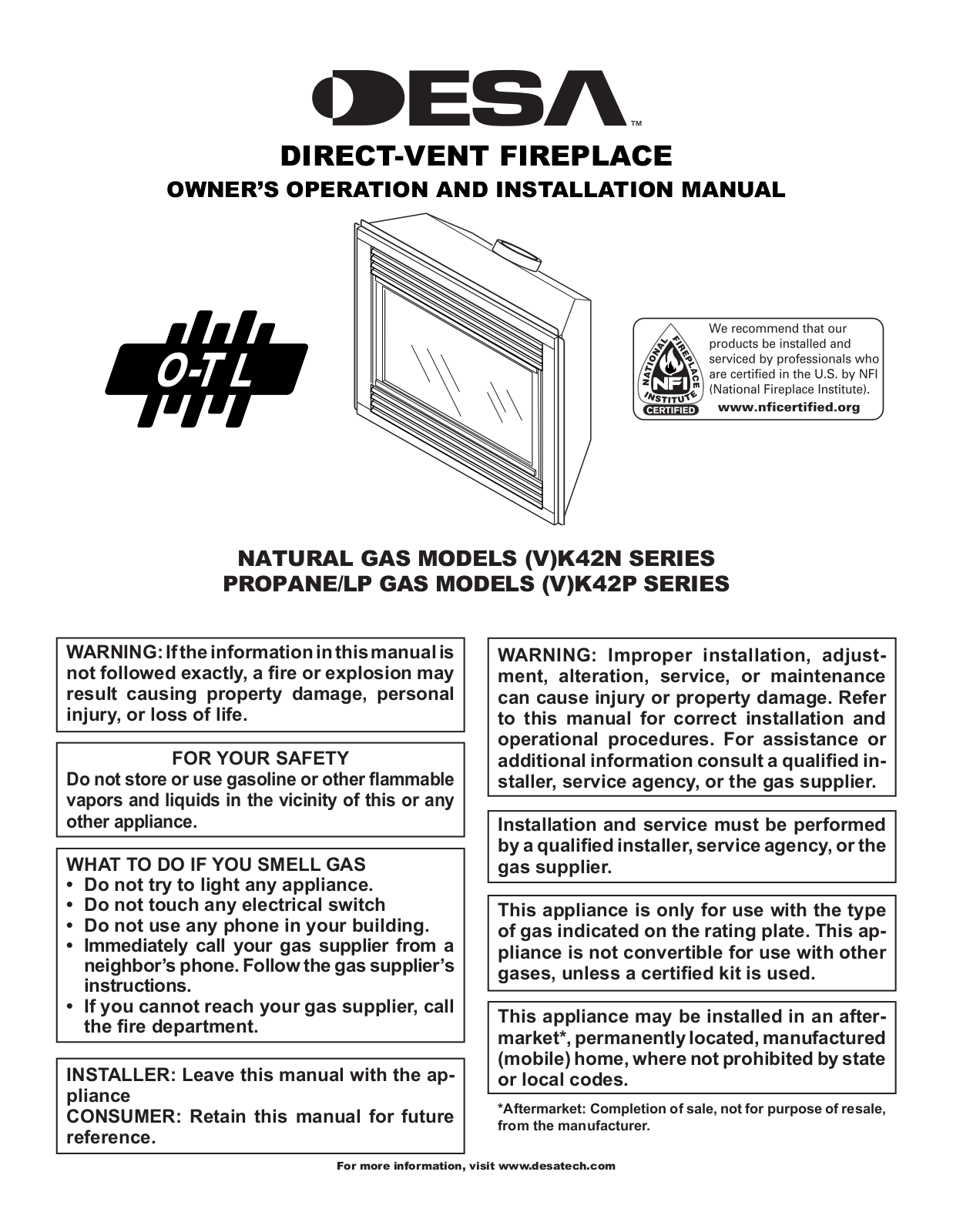 Desa VK42P User Manual