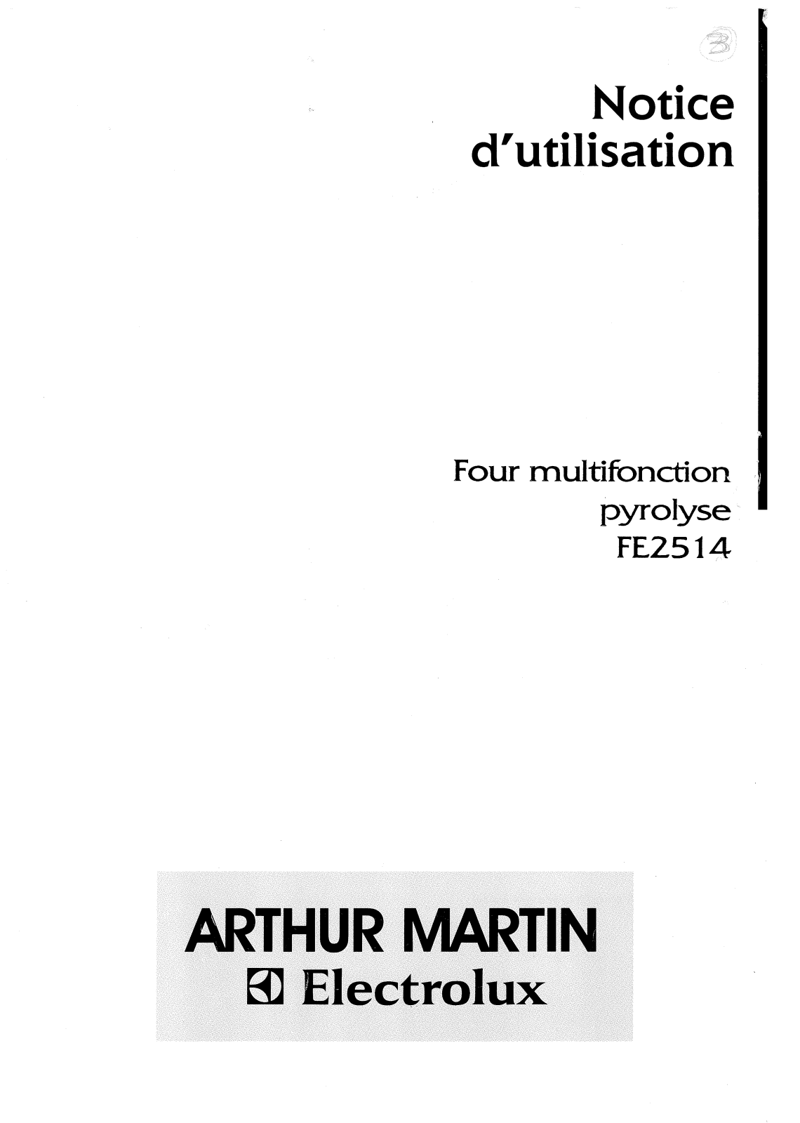 Arthur martin FE2514 User Manual