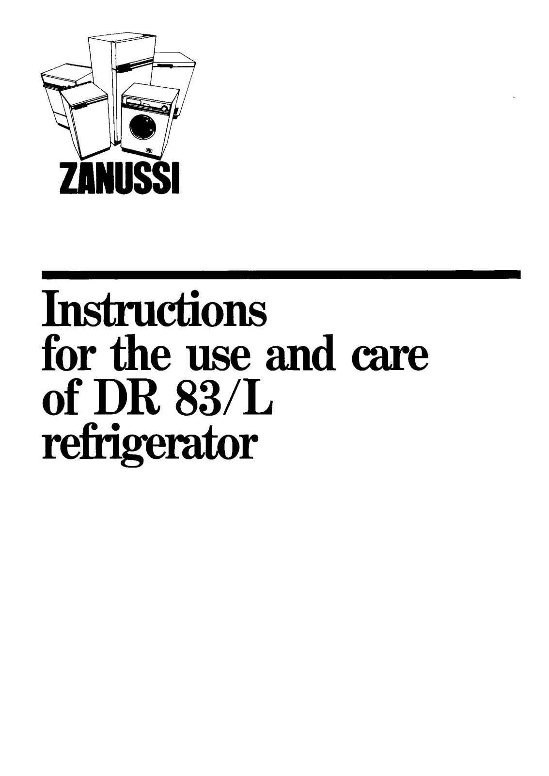 Zanussi DR 83 L User Manual