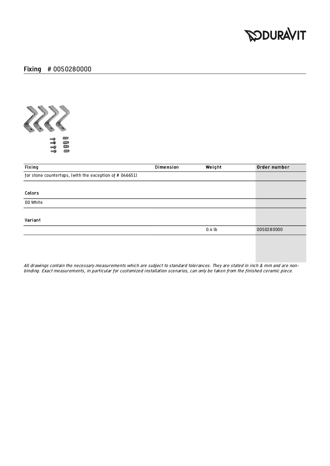 Duravit DRV1945 Specifications - ManualMachine.com