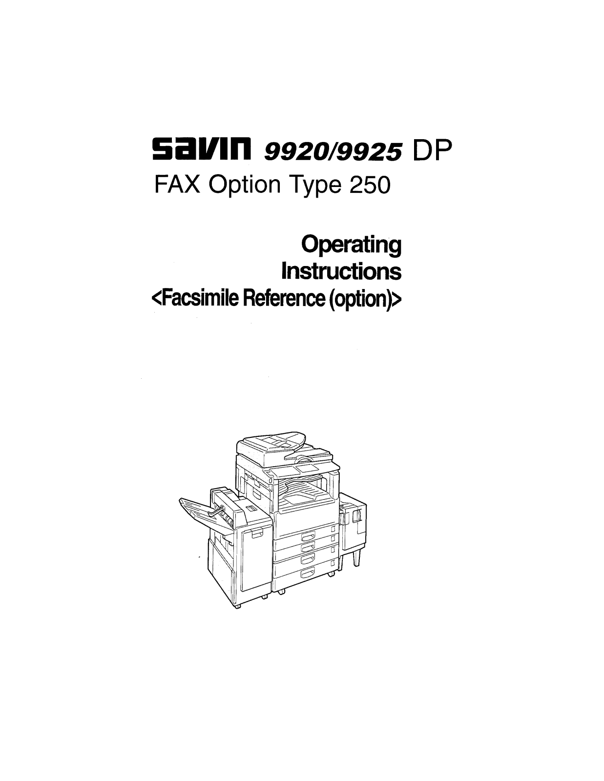 Savin 9925DP User Manual