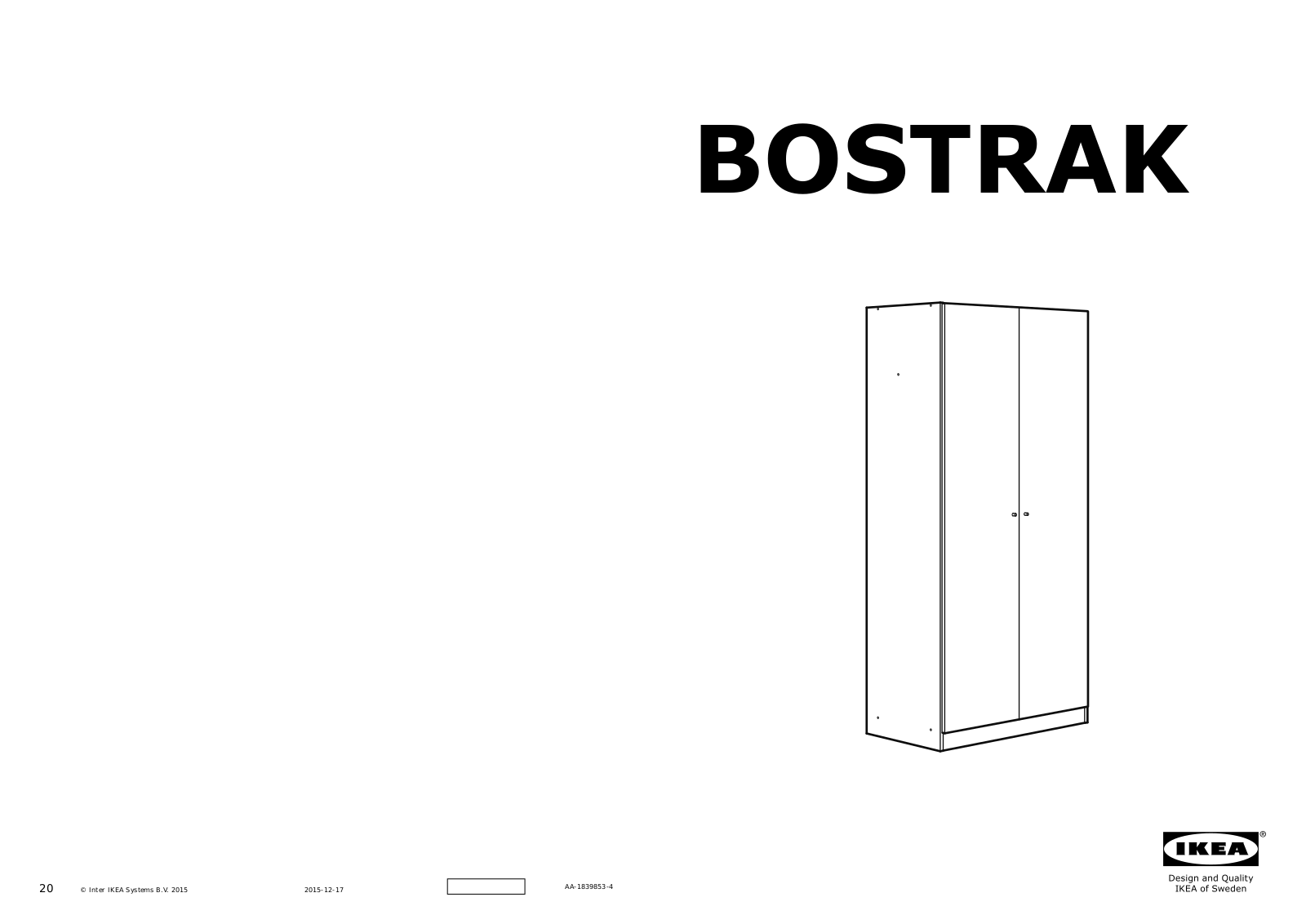 IKEA BOSTRAK User Manual