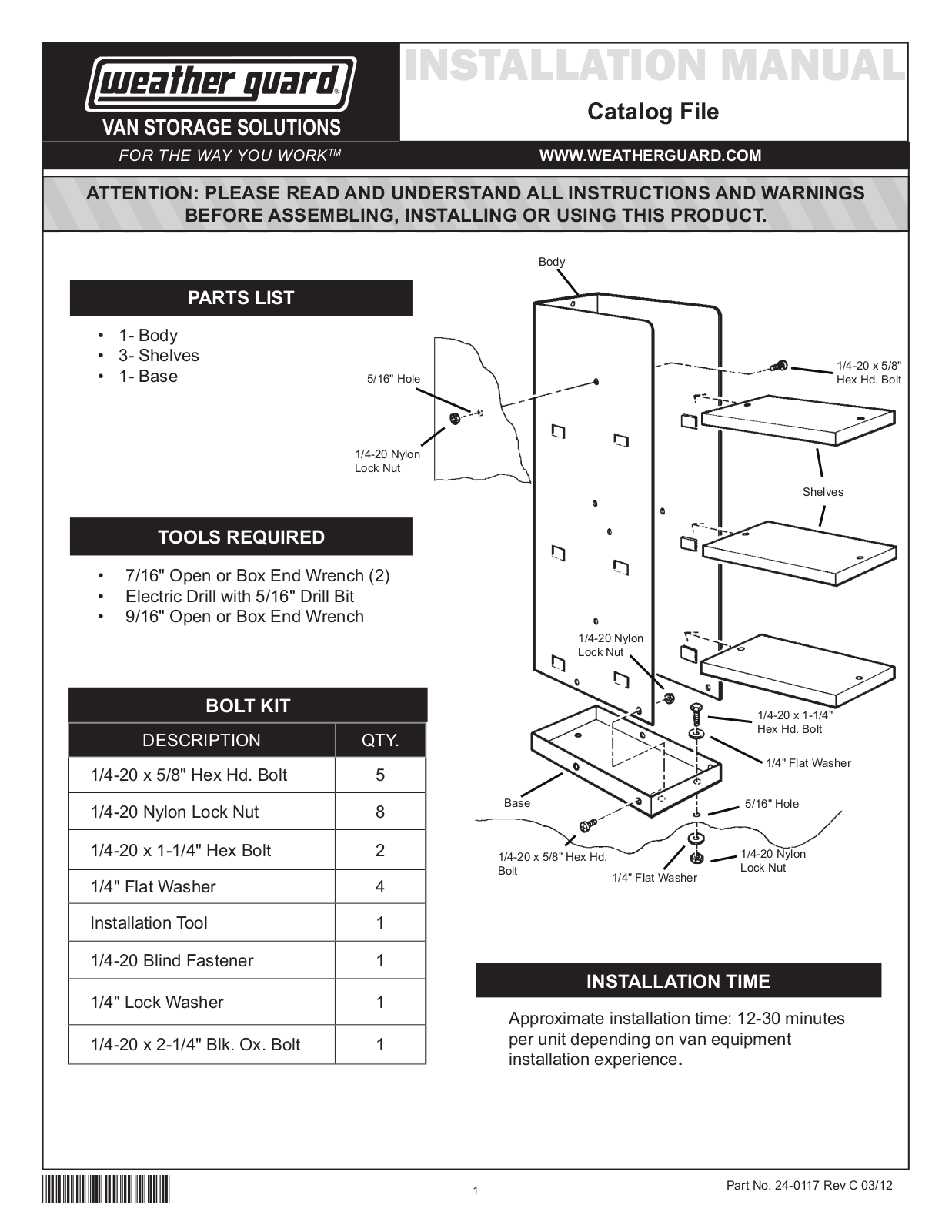 WEATHER GUARD 9860-3-01 User Manual