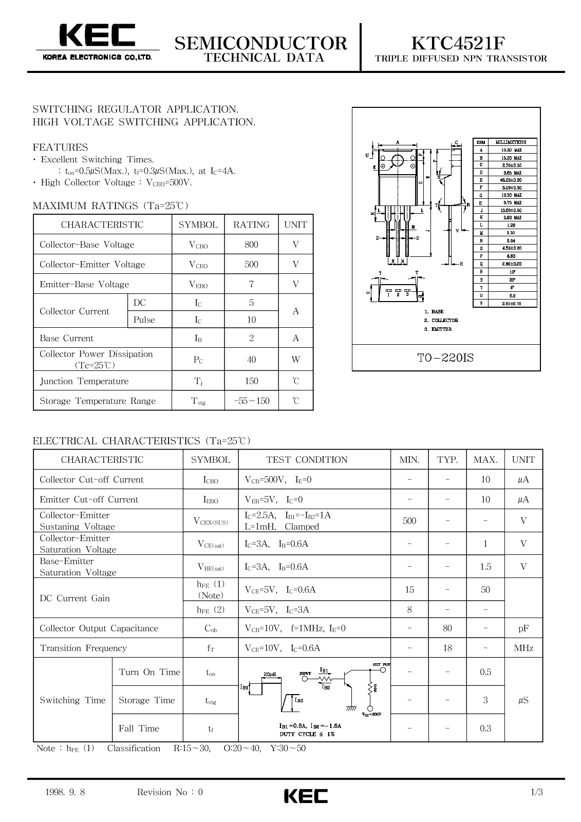 KEC KTC4521F Datasheet