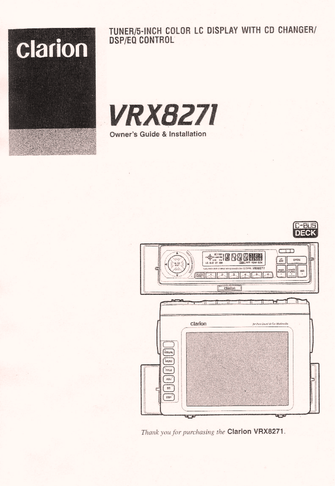 Clarion VRX8271 User Manual