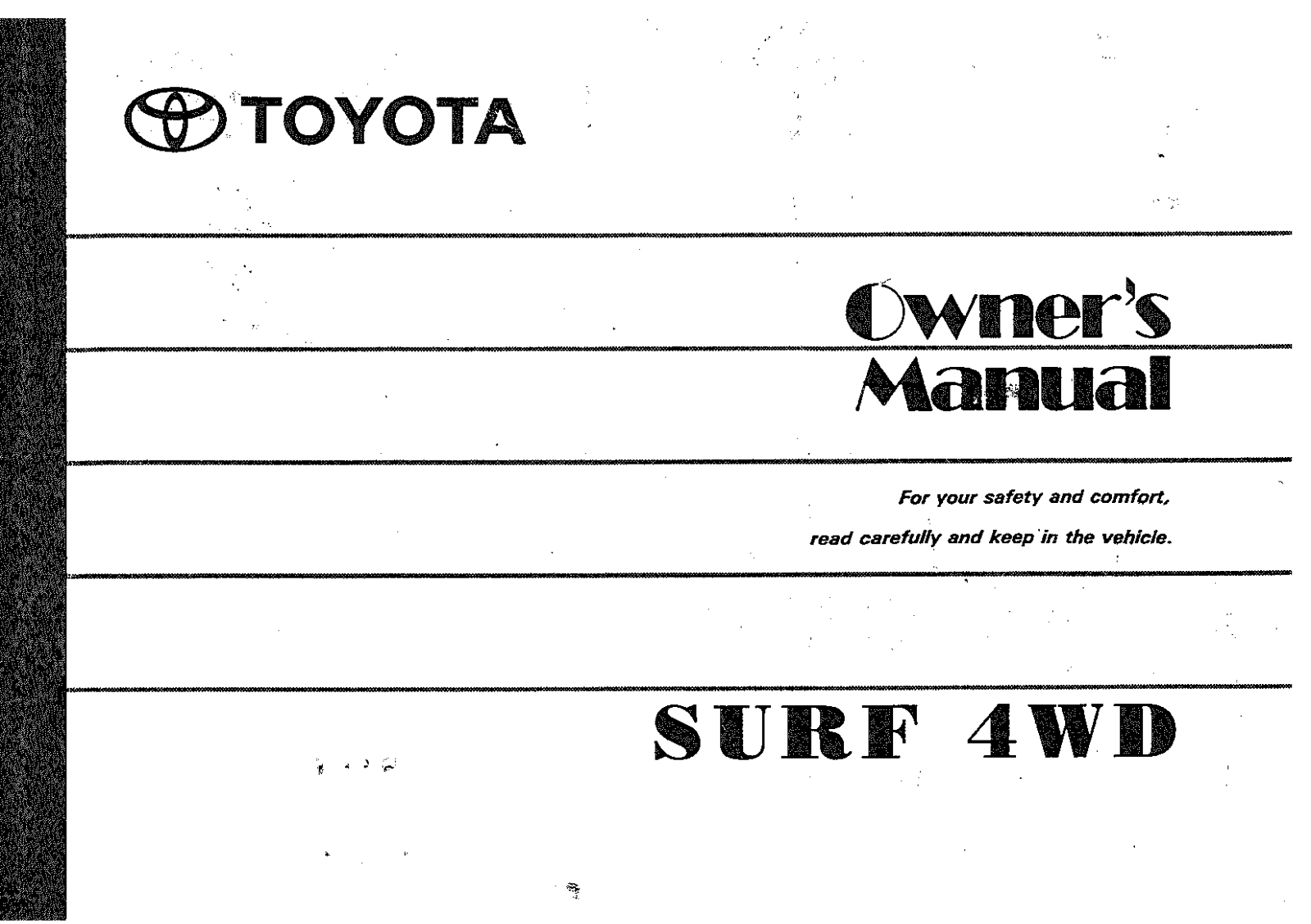 Toyota SURF 4WD owners Manual