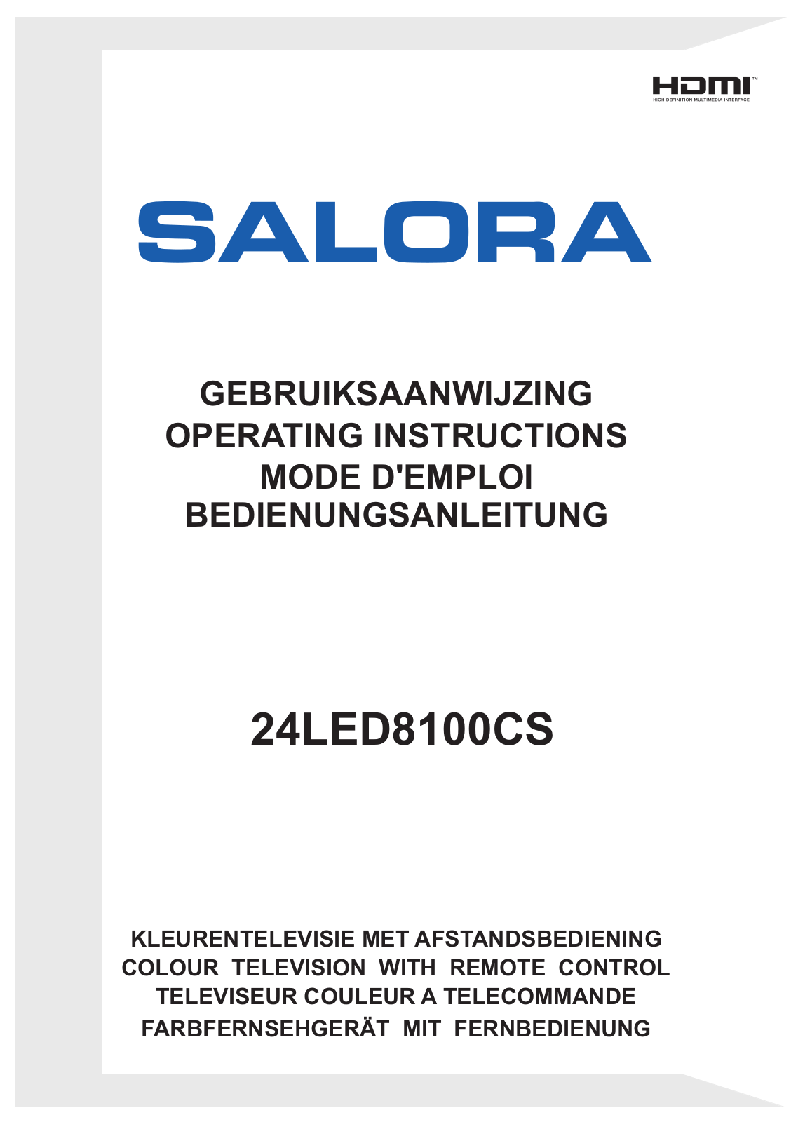 Salora 24LED8100CS Instruction Manual