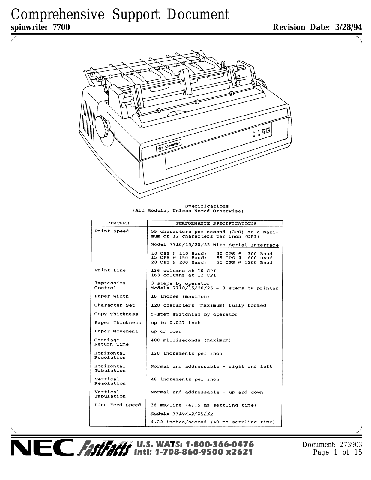 NEC Spinwriter 7730 User Guide