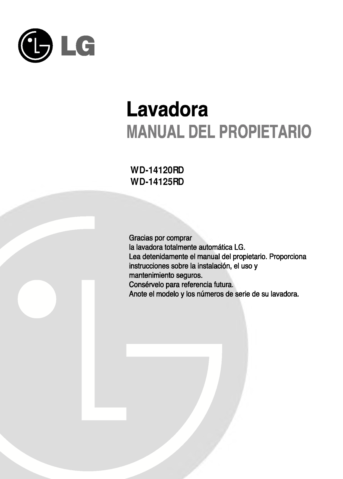 Lg WD-14125RD, WD-14120RD User Manual