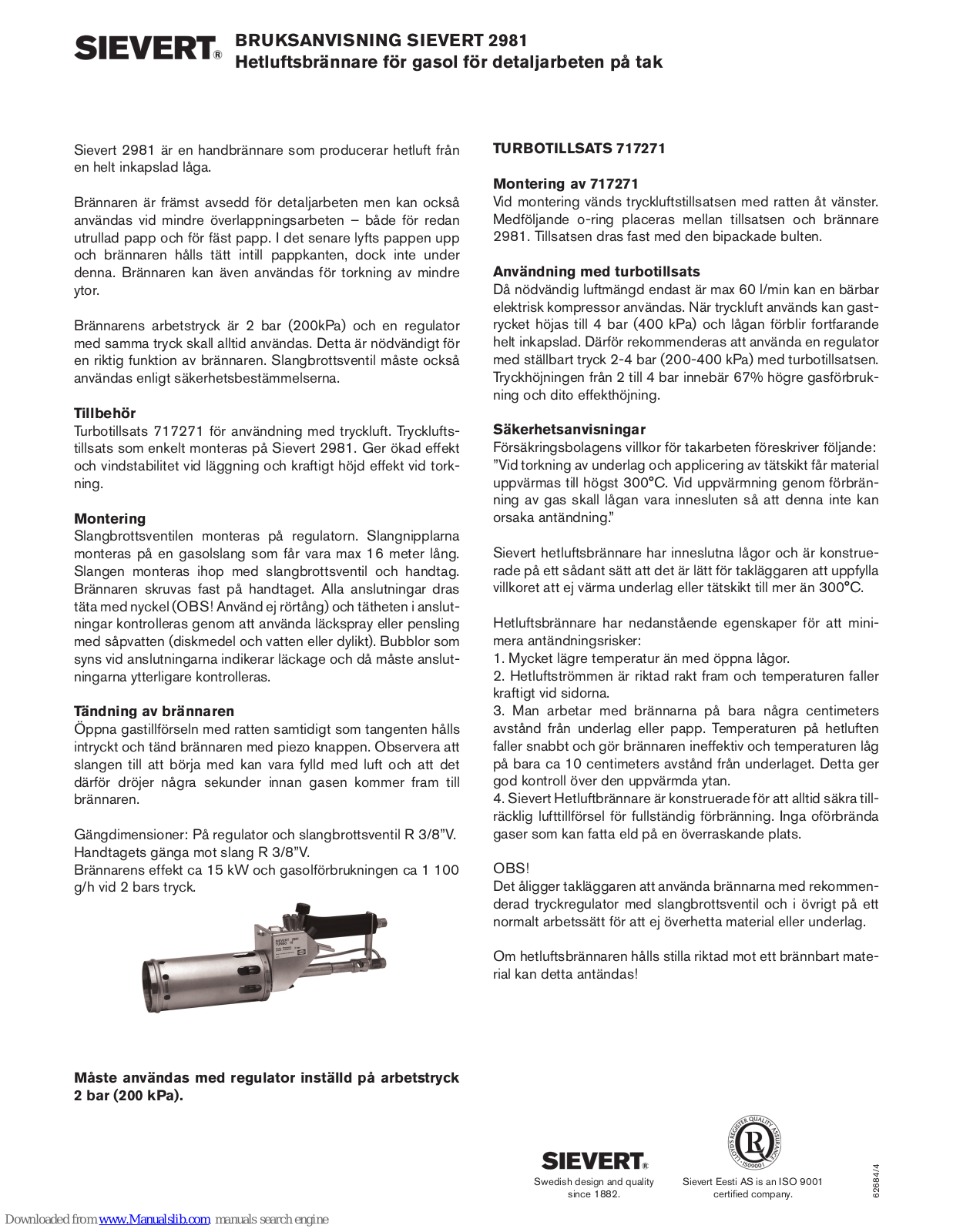 Sievert 2981 Directions For Using - ManualMachine.com