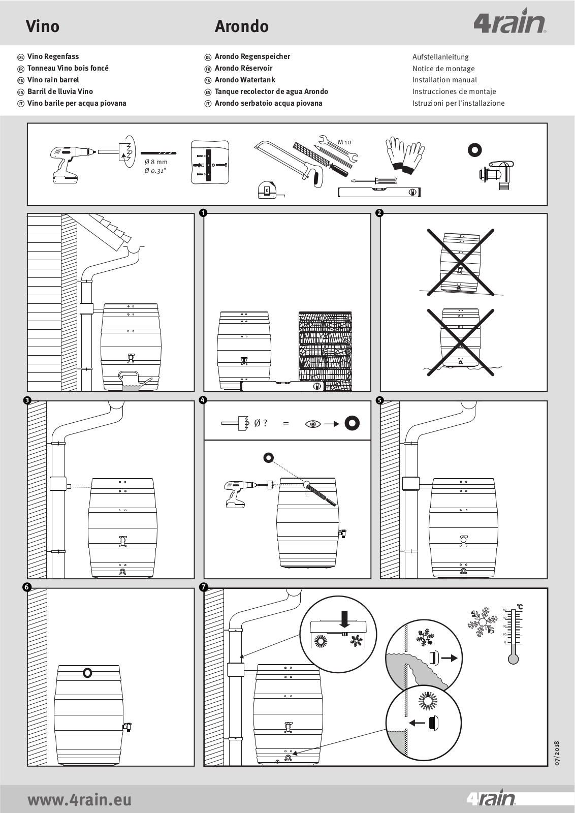 4rain Vino, Arondo operation manual